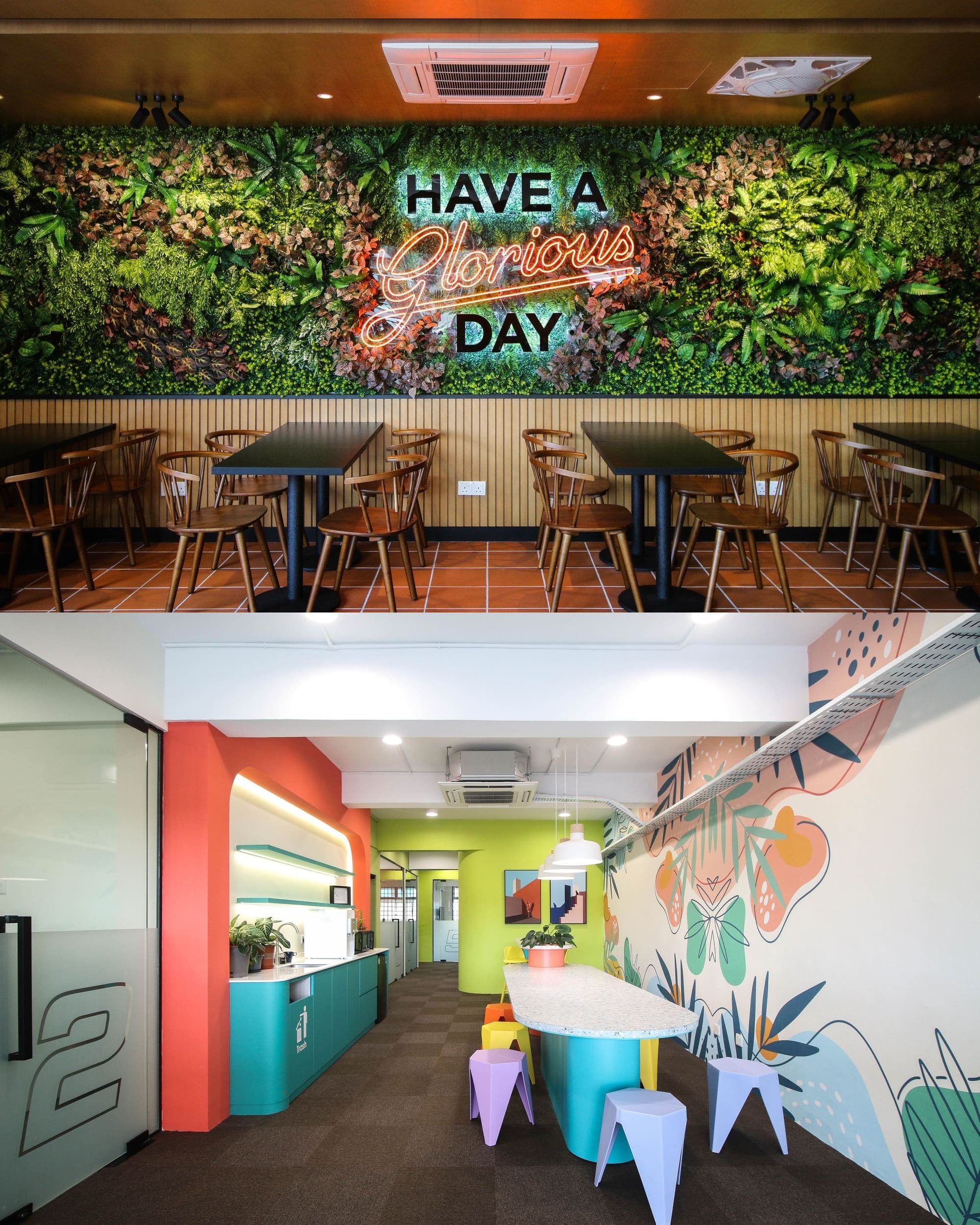 Commercial fit-out projects by Mi Kuang — office and cafe interiors