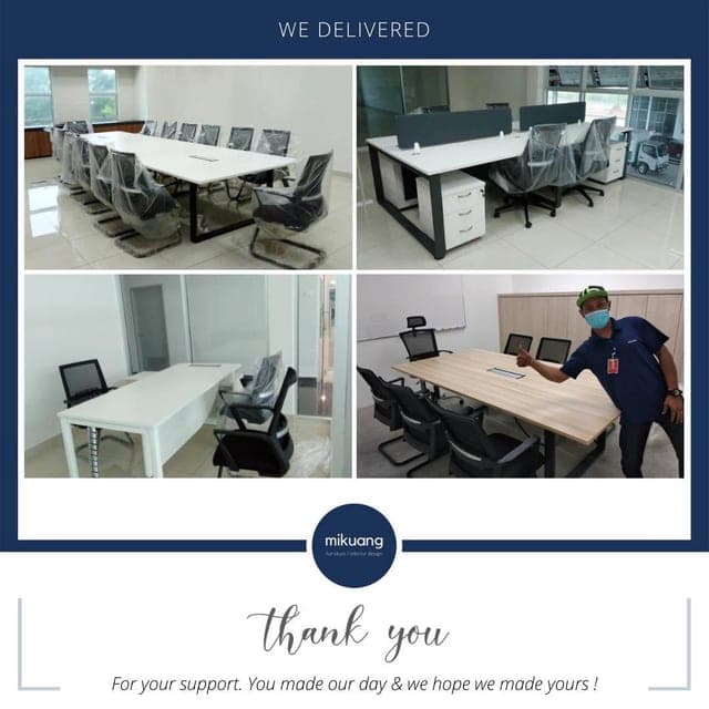Mi Kuang "We Delivered" post — furniture delivered and set up in a customer's home