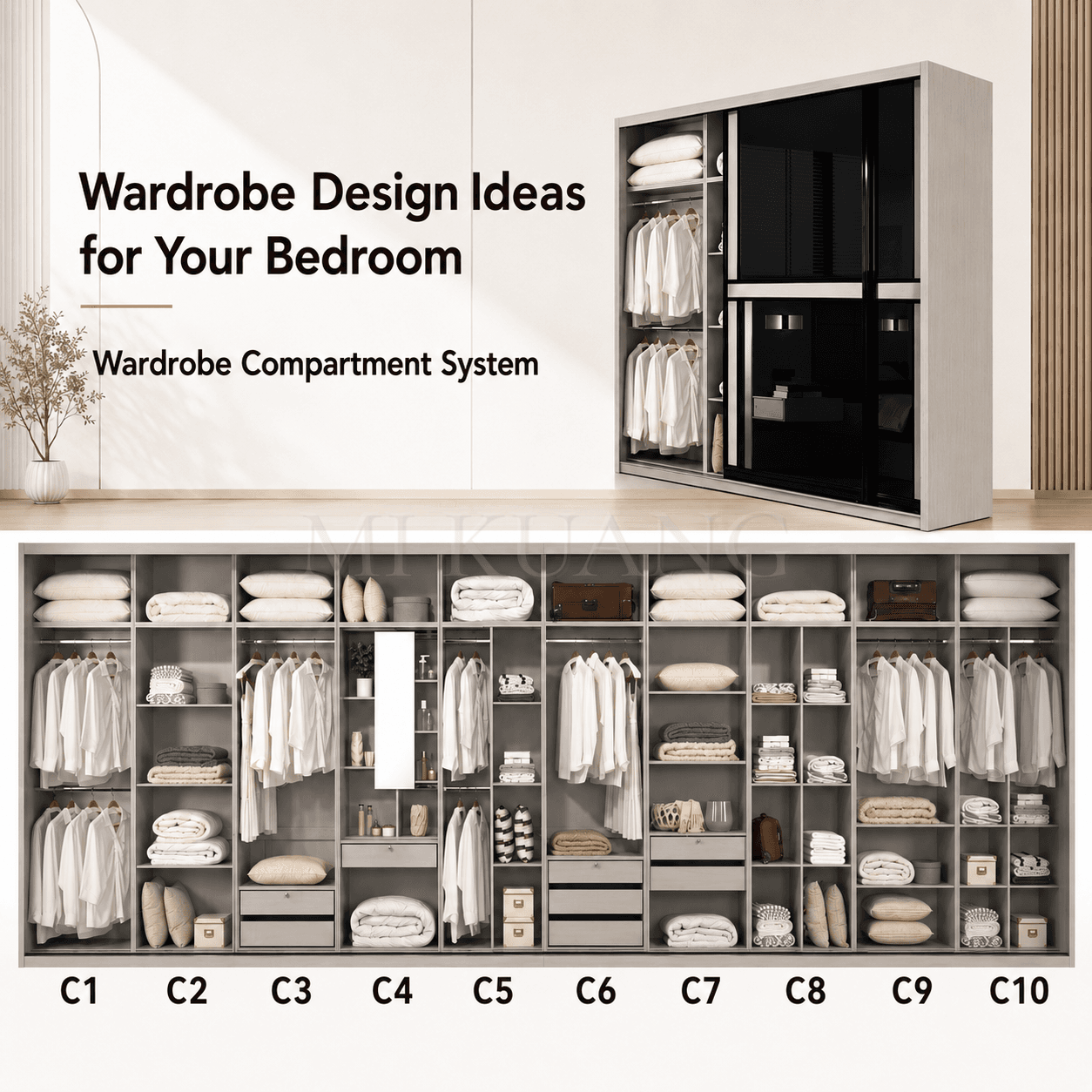 YM 8844 Sliding Door Wardrobe view 4