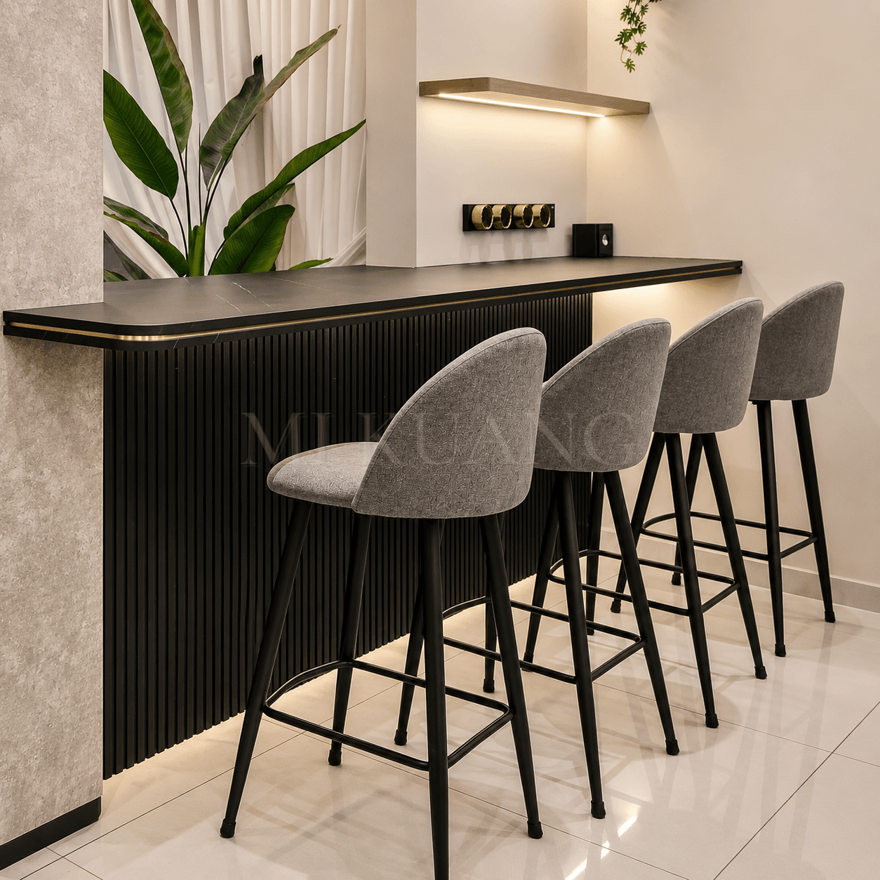 MANSON (Dark Grey) Bar Chair view 2