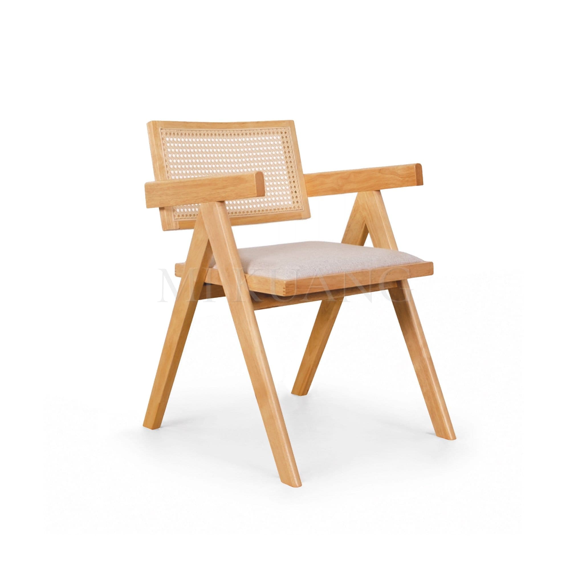 VELENTINA (YH Beech) Dining Arm Chair (with Cushion Seat)