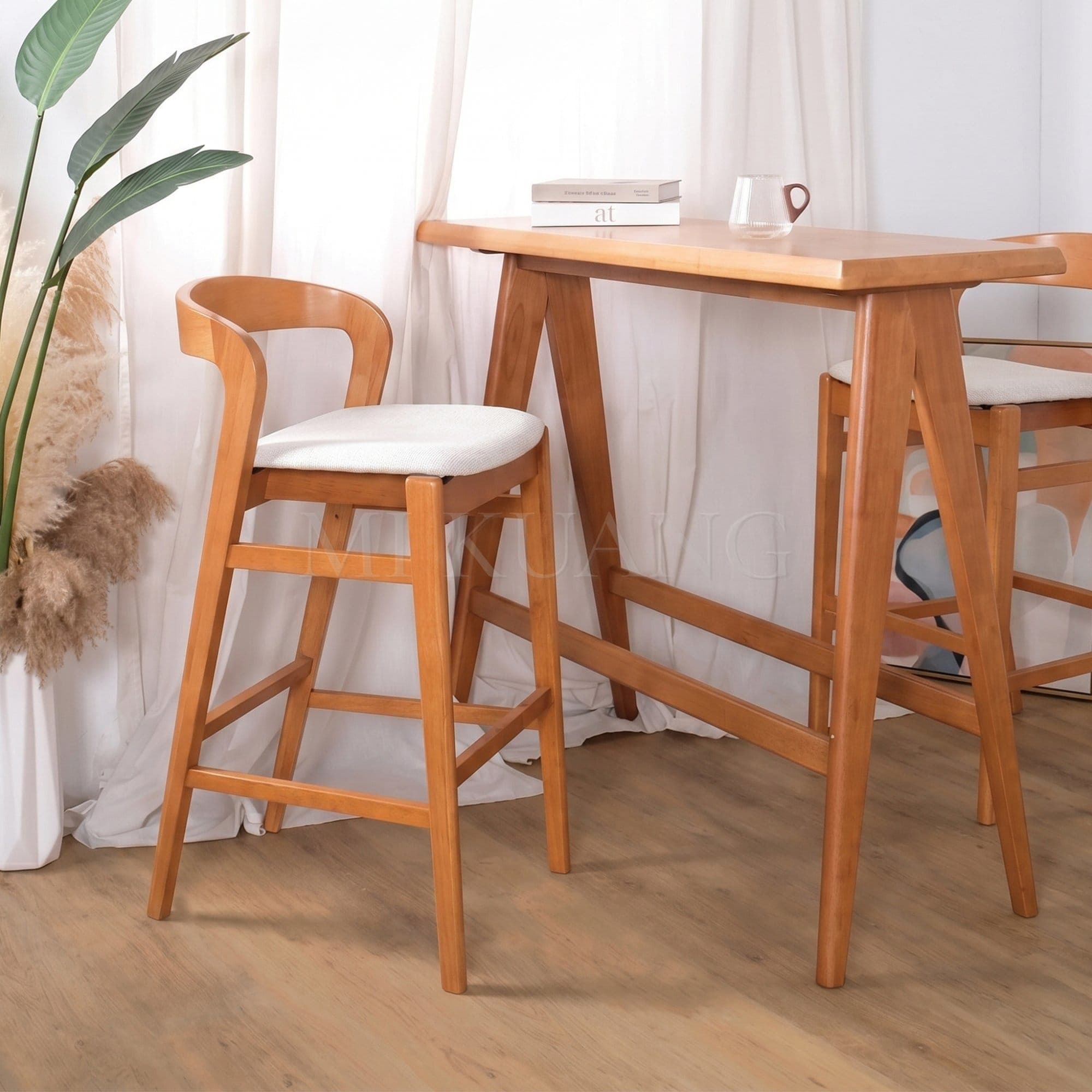 RUBY (Light Walnut) Bar Chair view 2