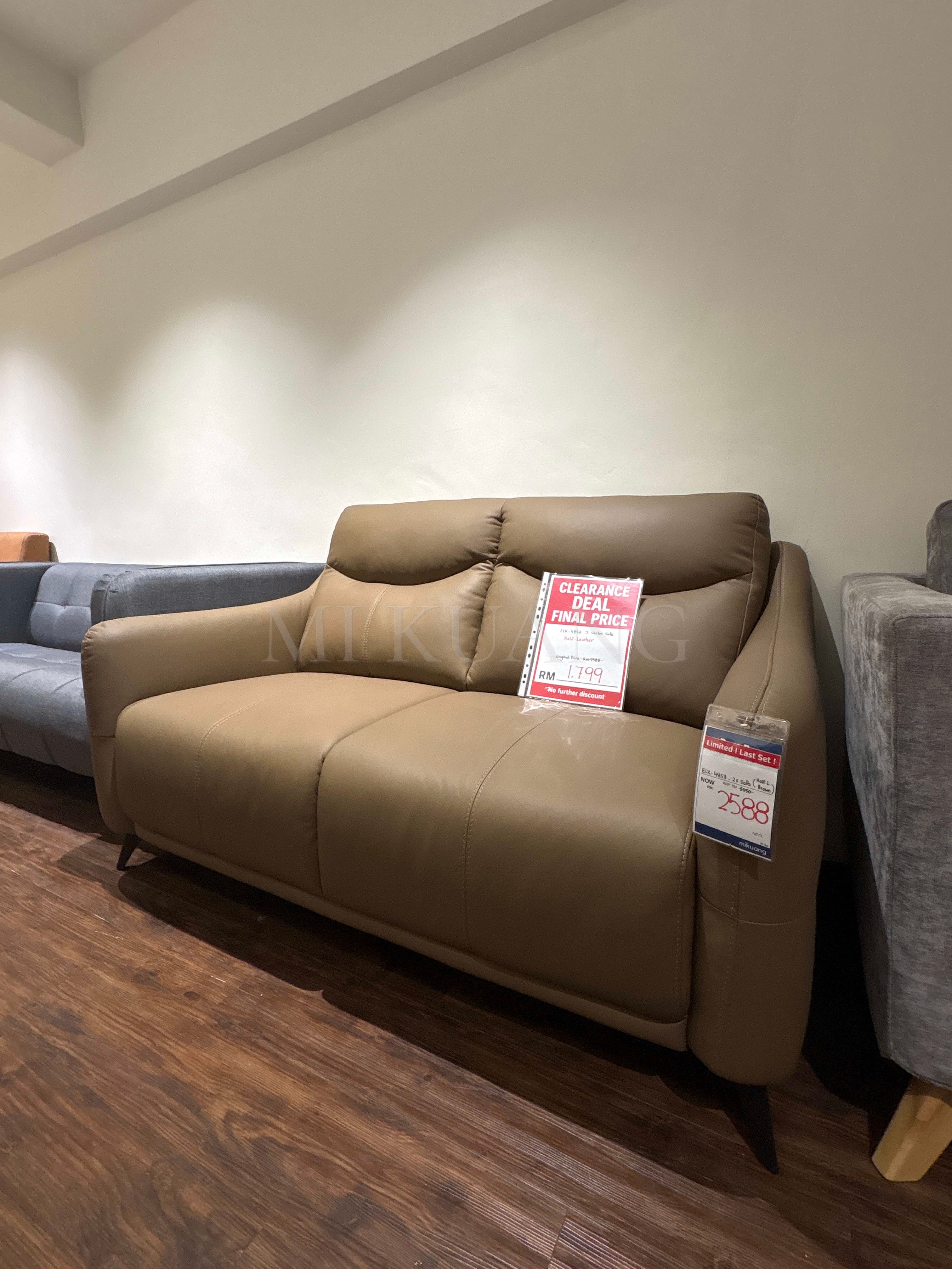 Elk 4853 Half-Leather 2-Seater Sofa