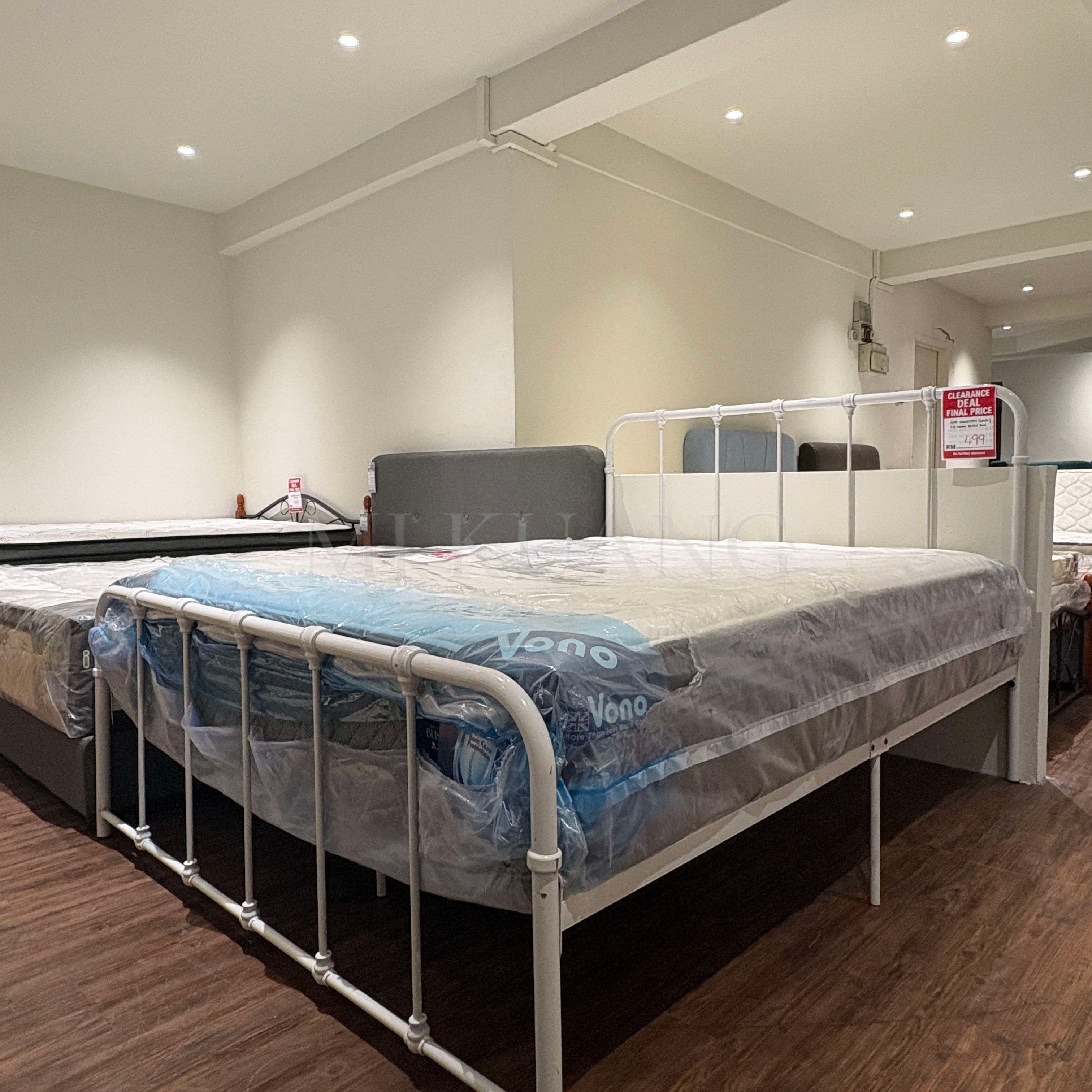 Gub Kingston Metal Bed Frame — 5FT Queen (White)