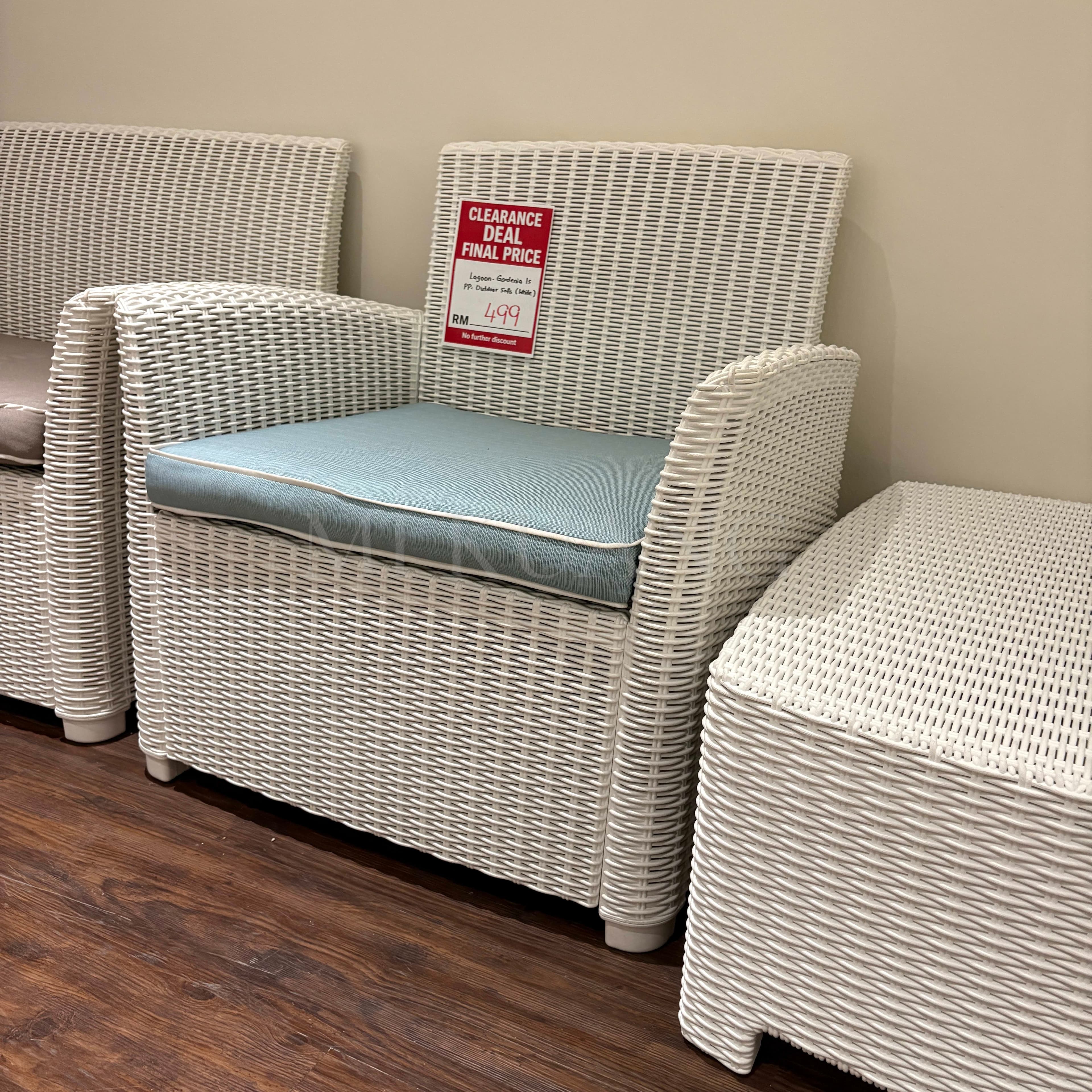 Lagoon Gardenia 1-Seater PP Outdoor Sofa (White)