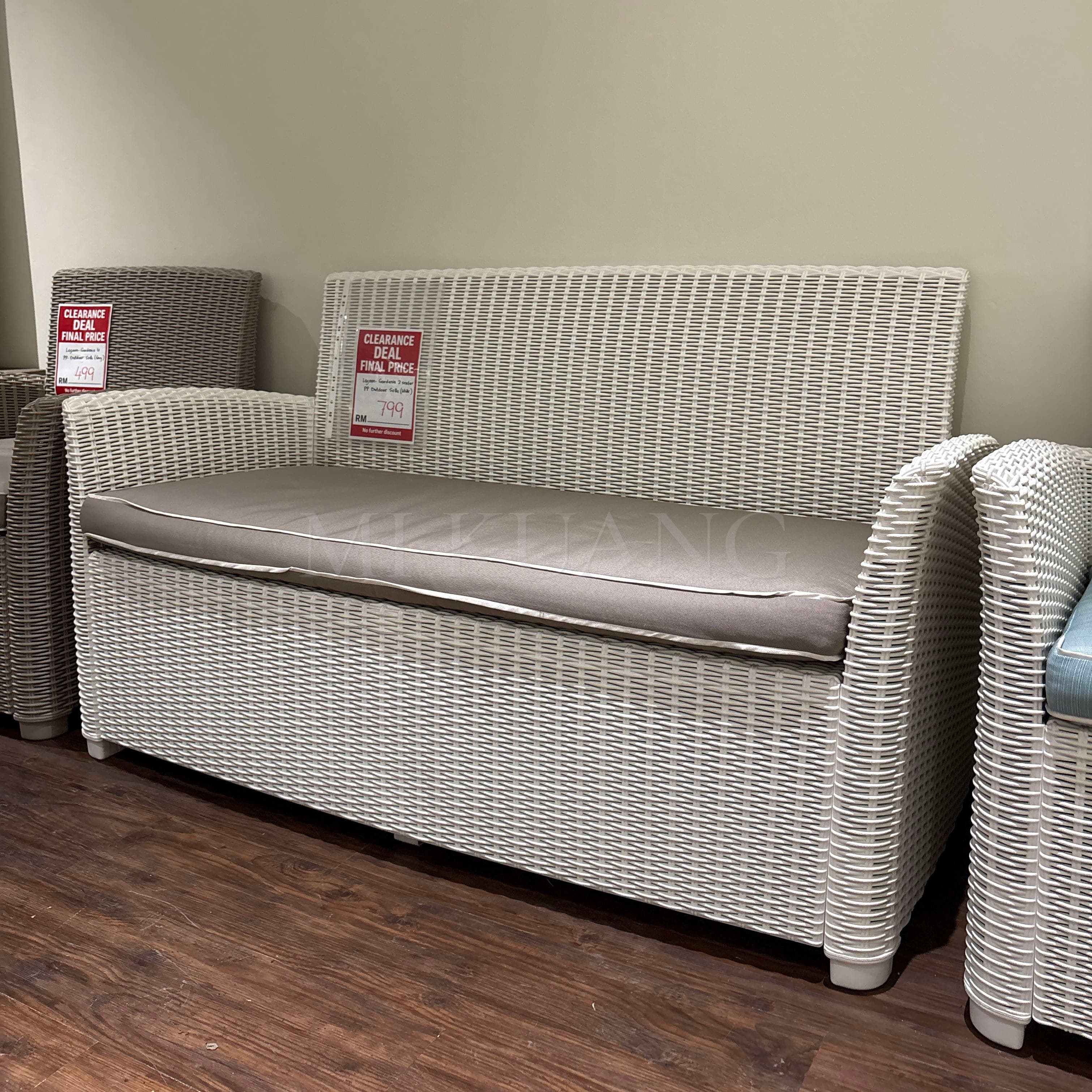 Lagoon Gardenia 2-Seater PP Outdoor Sofa (White)