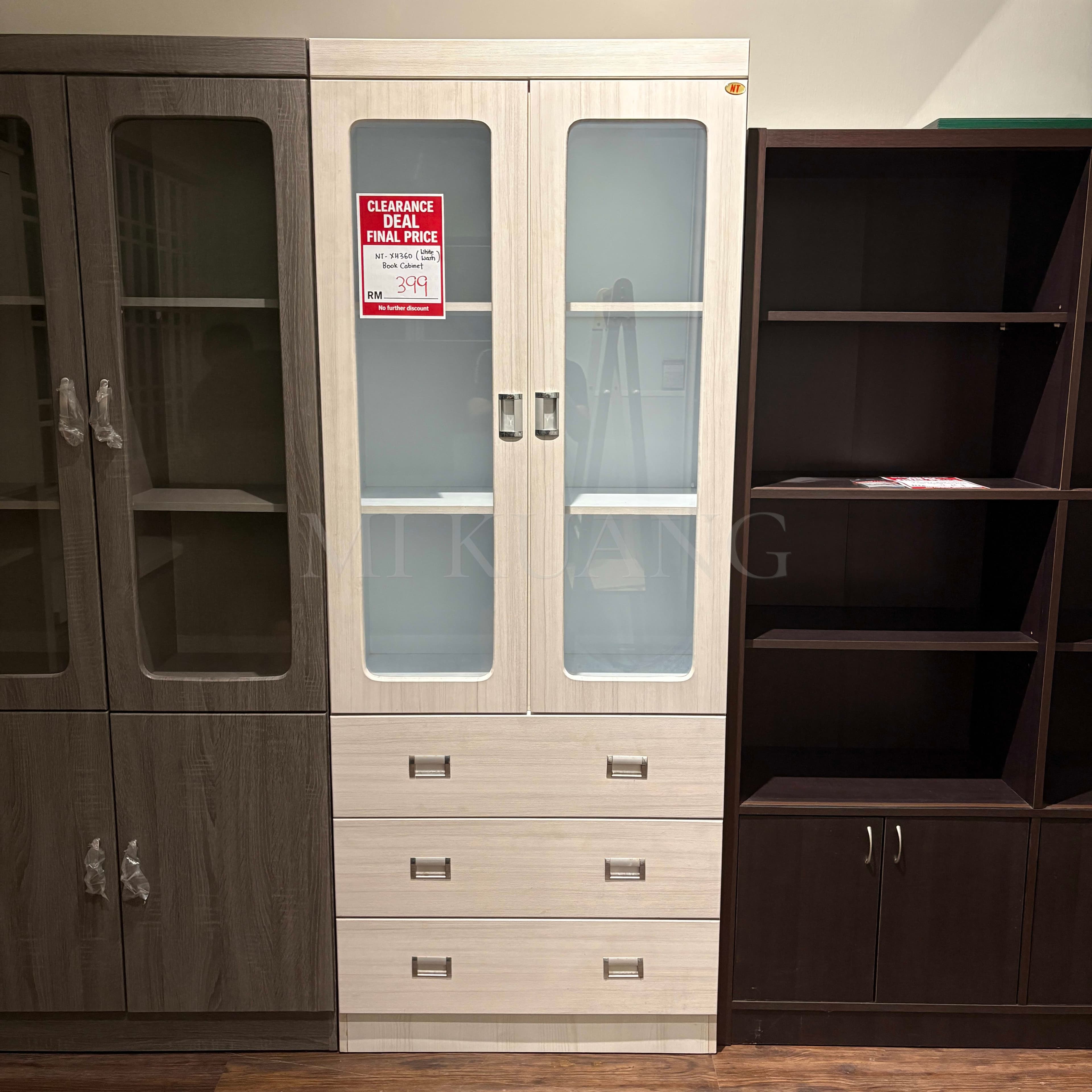 NT-XH360 Book Cabinet (White Wash)