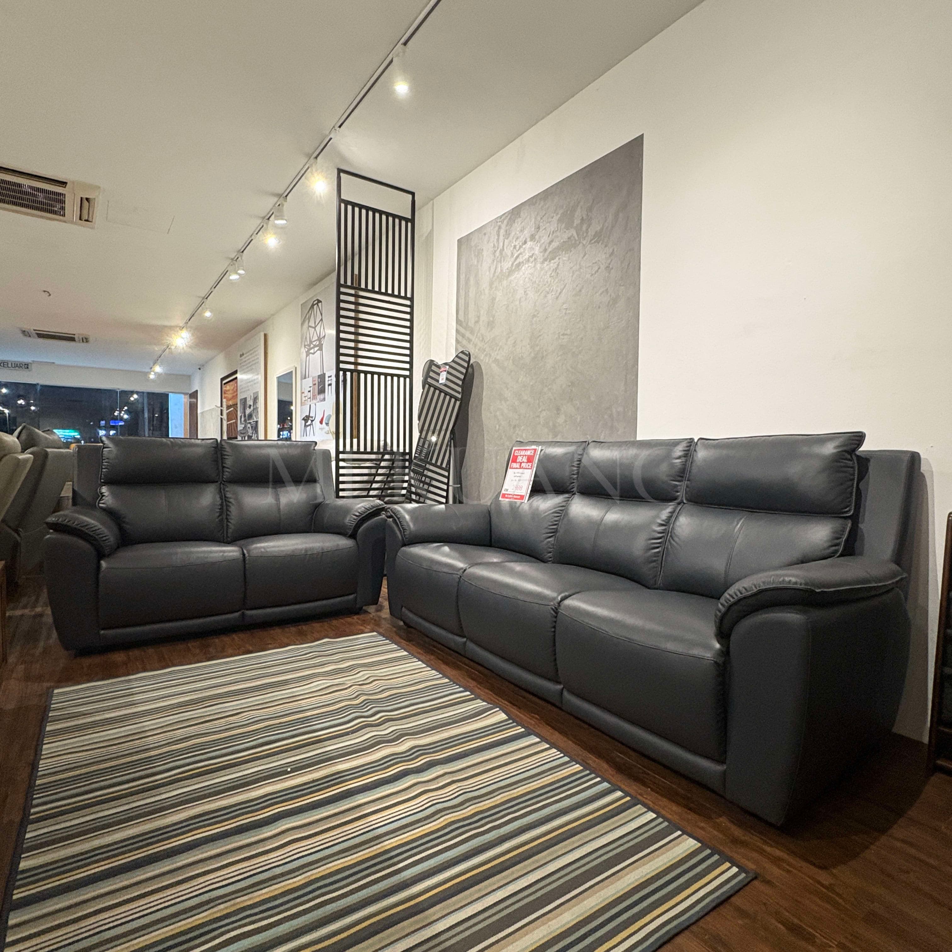 THL-2379 Half-Leather Sofa Set — 2-Seater + 3-Seater