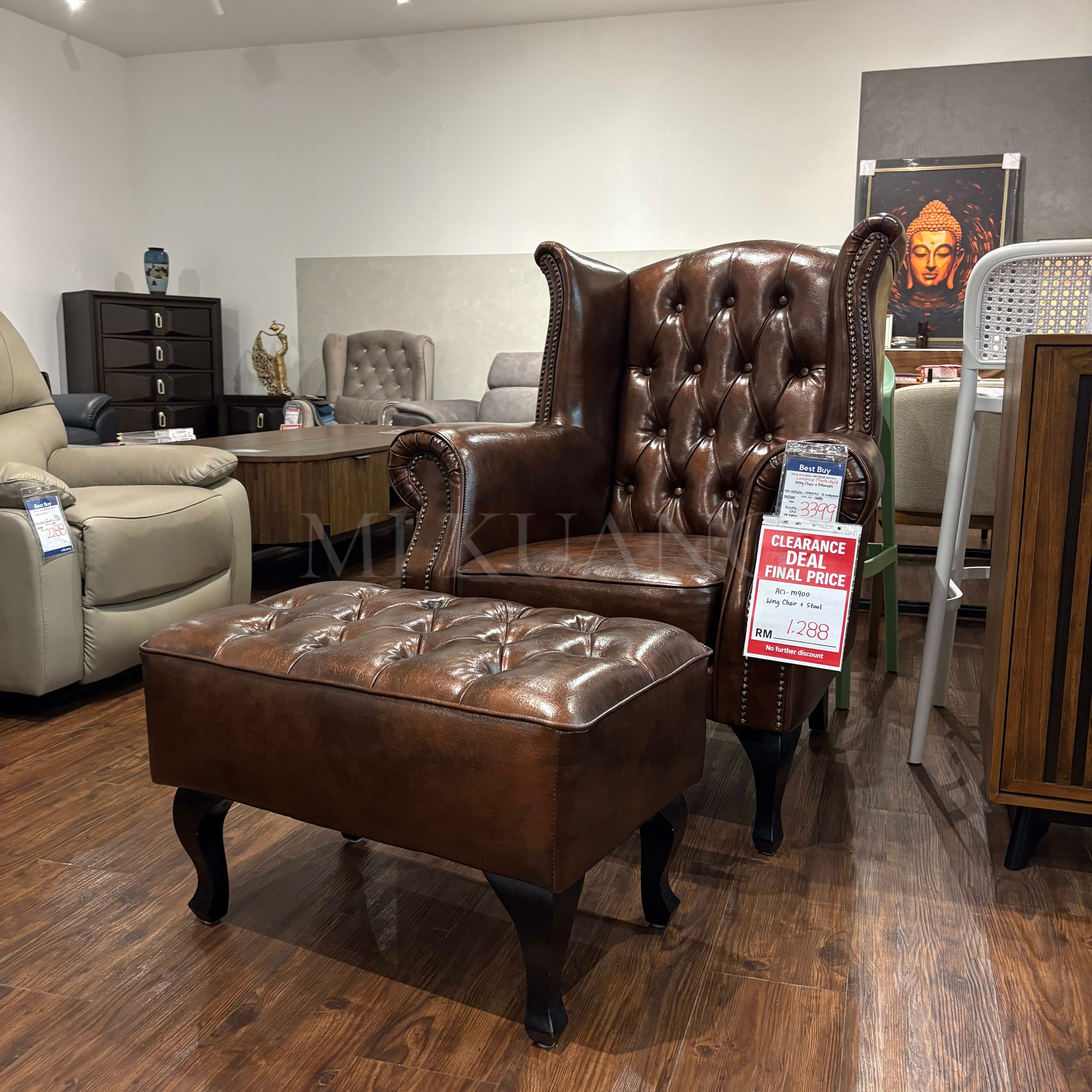 ACi-M900 Wing Chair + Stool Set