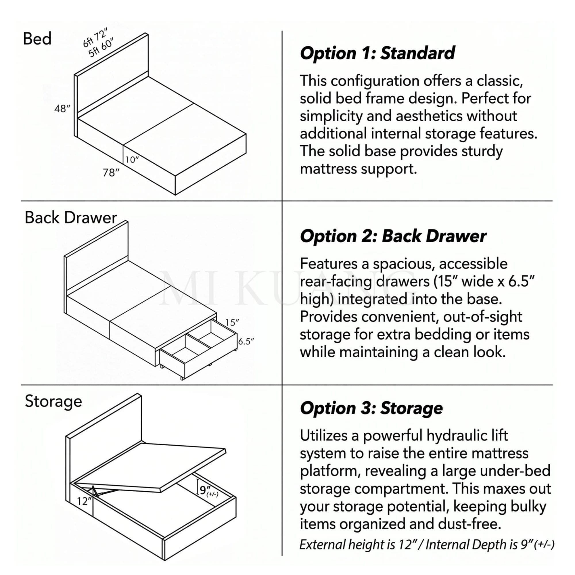 YM-002 Bedframe view 3