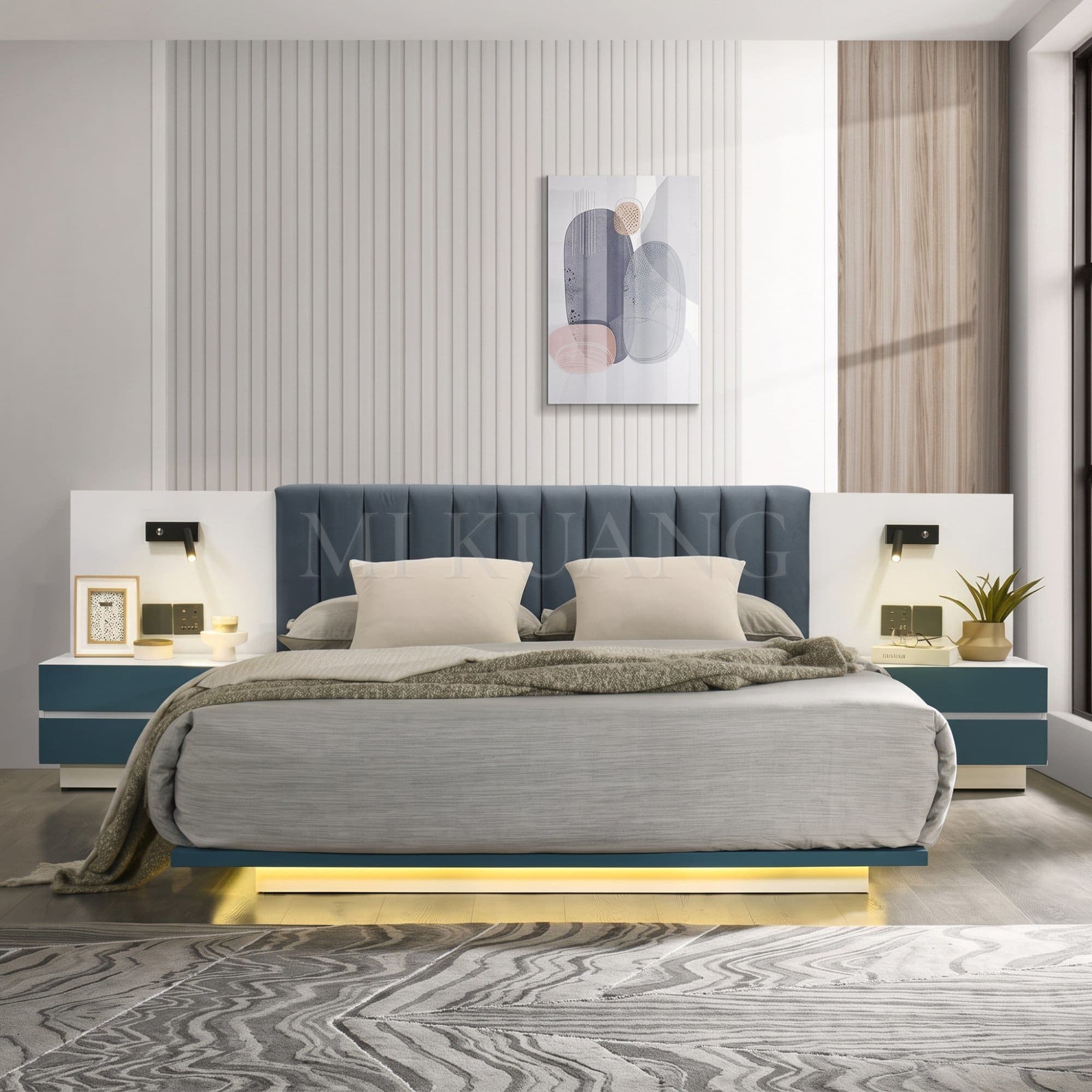 YM-300 Bedframe (with Bedside Panel) view 3