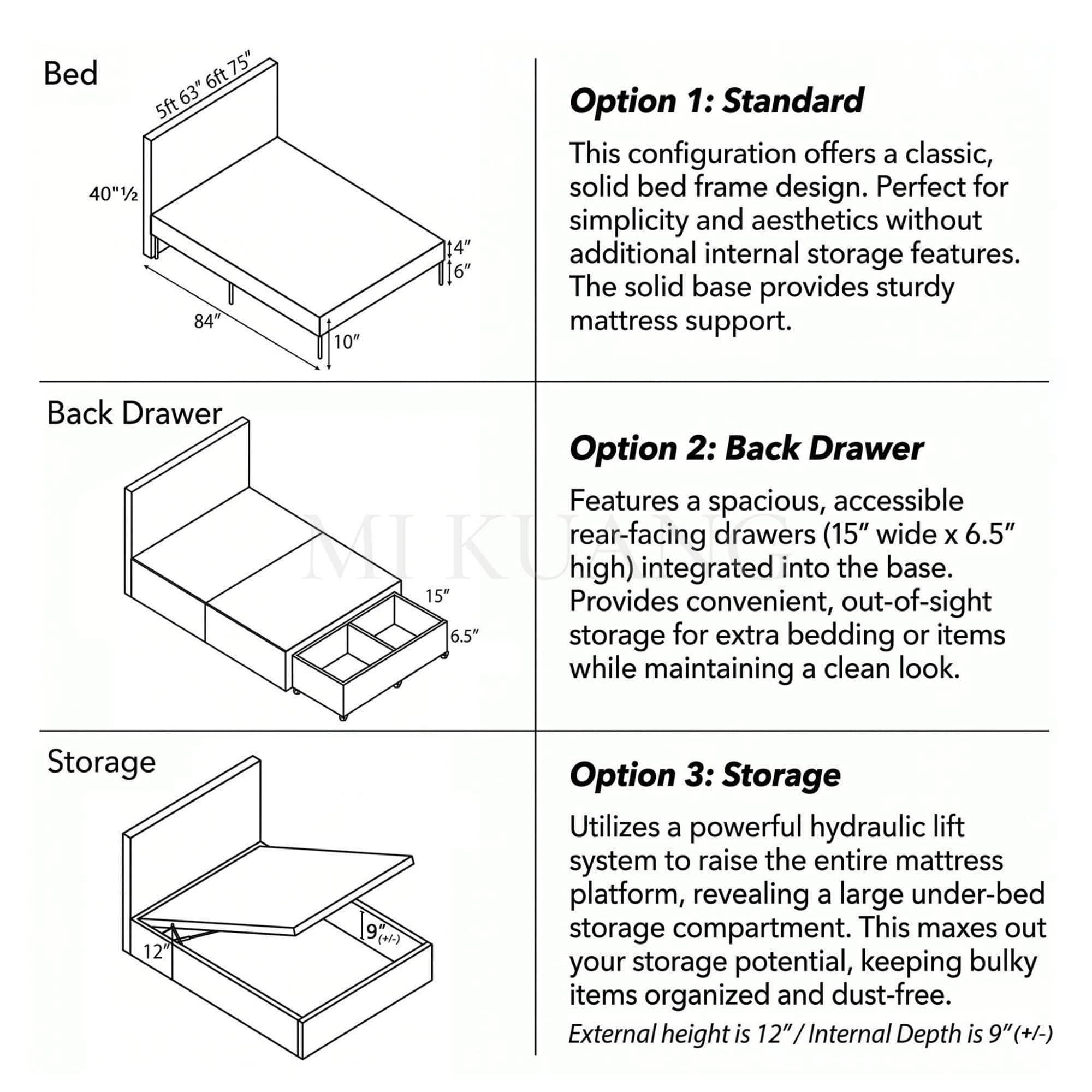 YM-301 Bedframe view 3