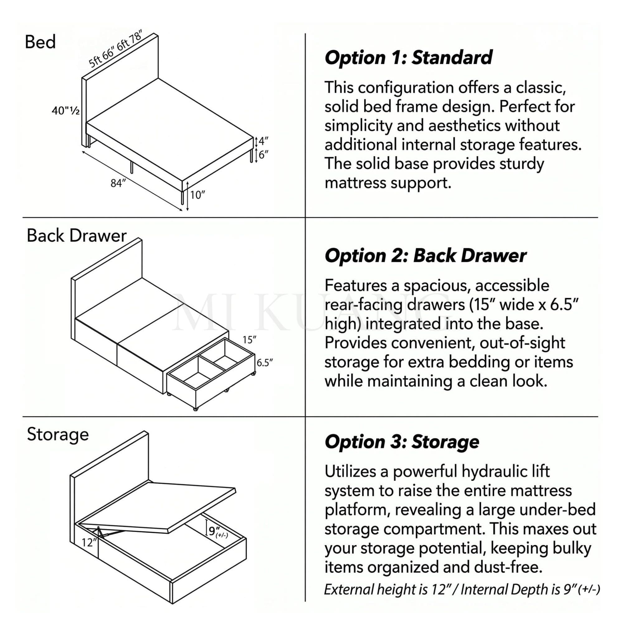 YM-310 Bedframe view 3
