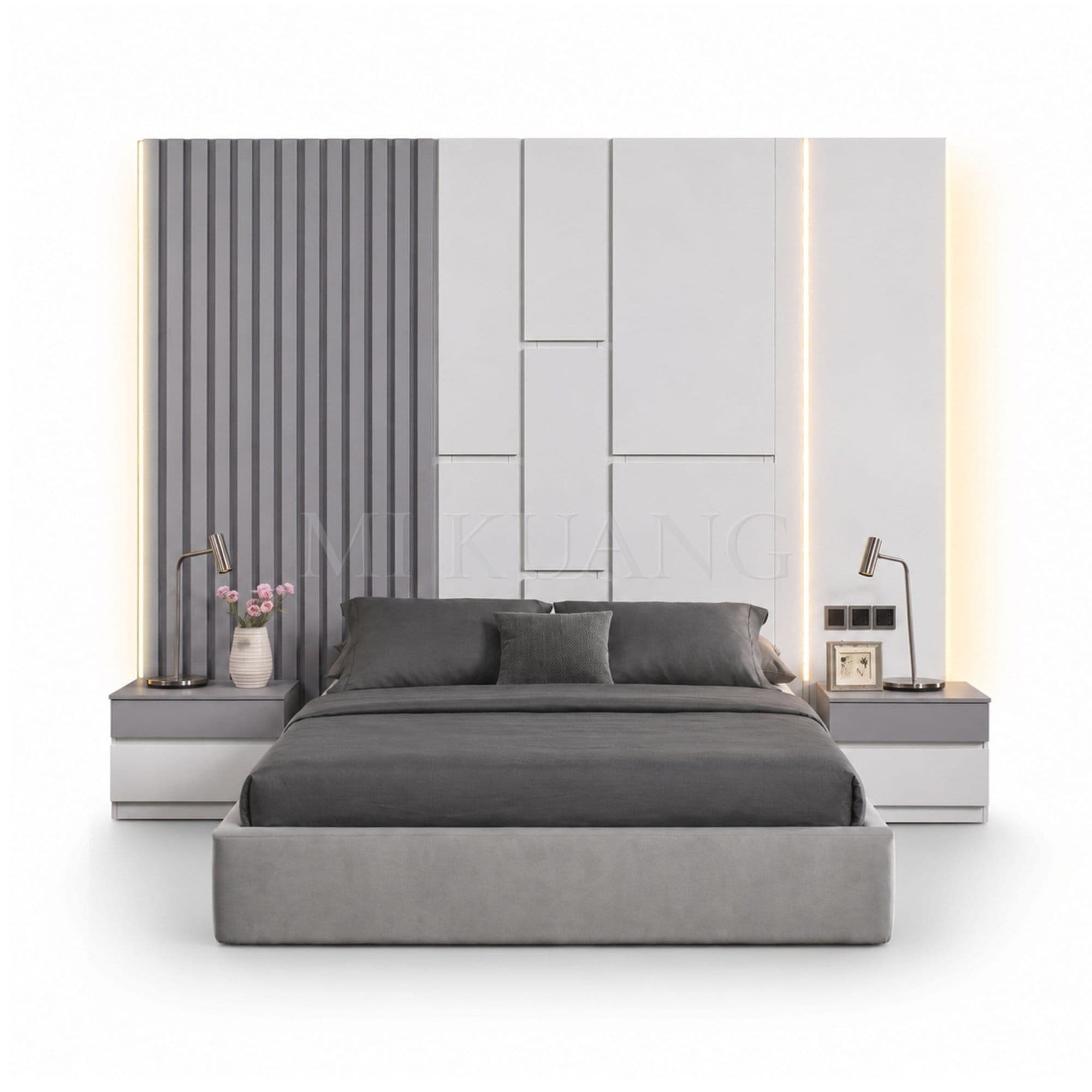 YM-307 Bedframe (with Backboard) view 1
