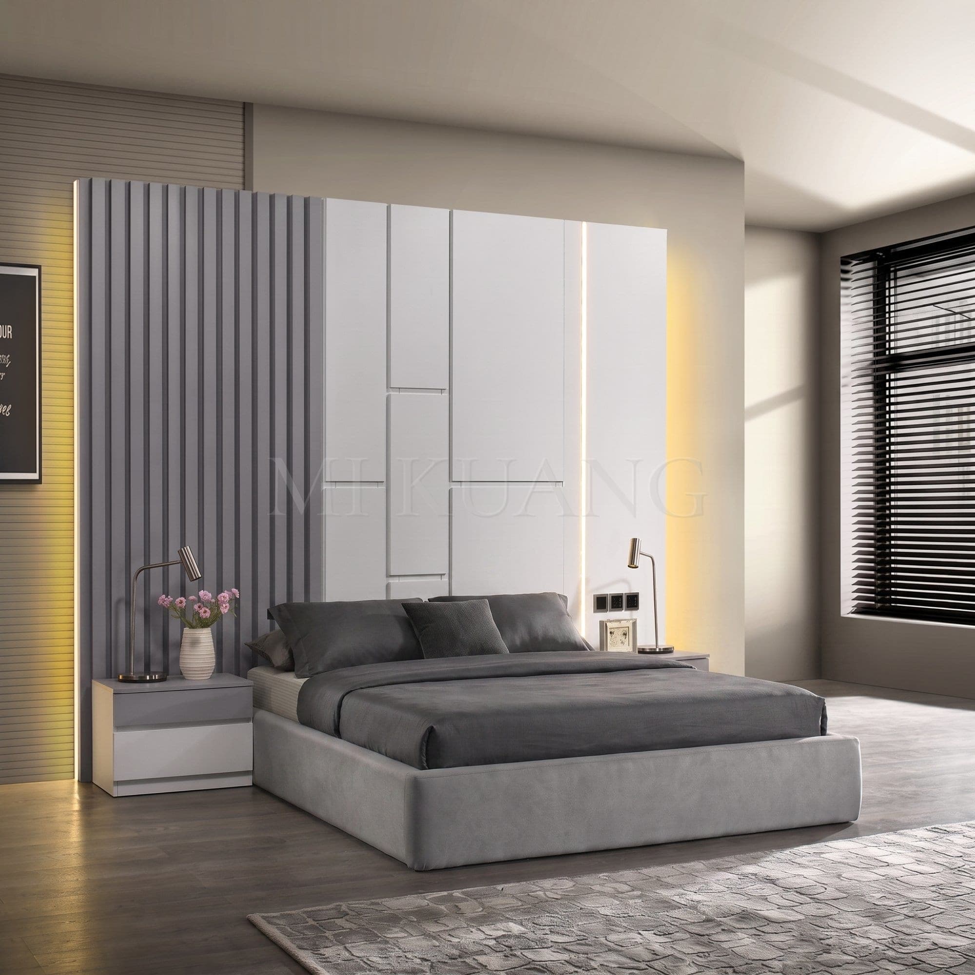 YM-307 Bedframe (with Backboard) view 2
