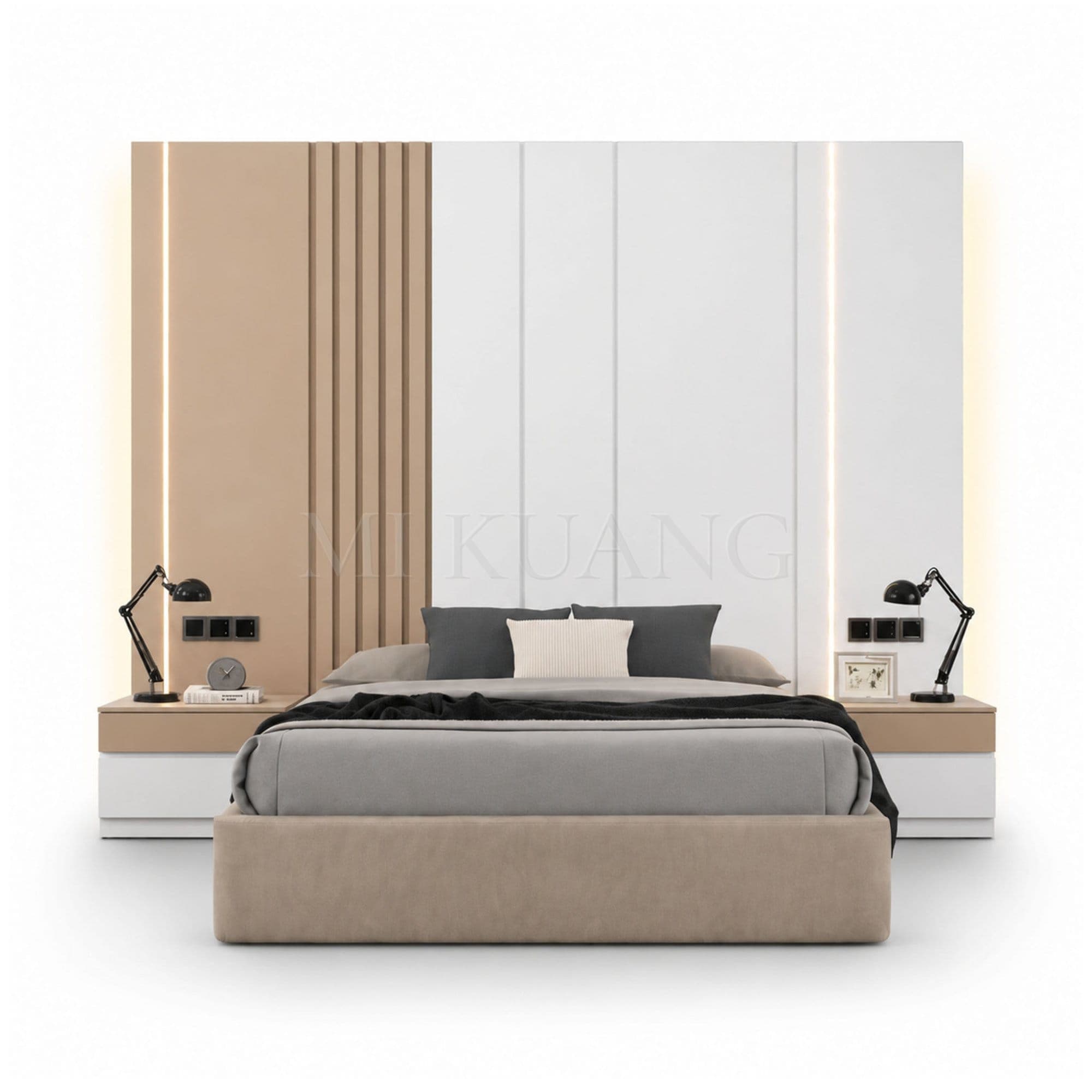 YM-313 Bedframe (with Backboard) view 1
