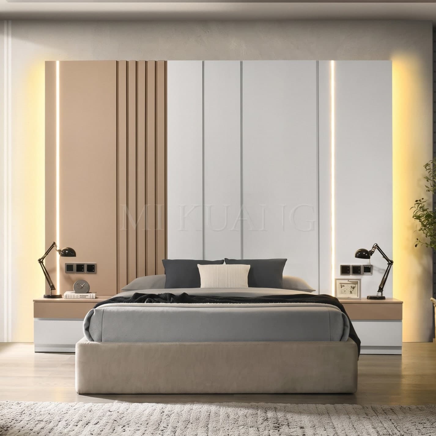 YM-313 Bedframe (with Backboard) view 3