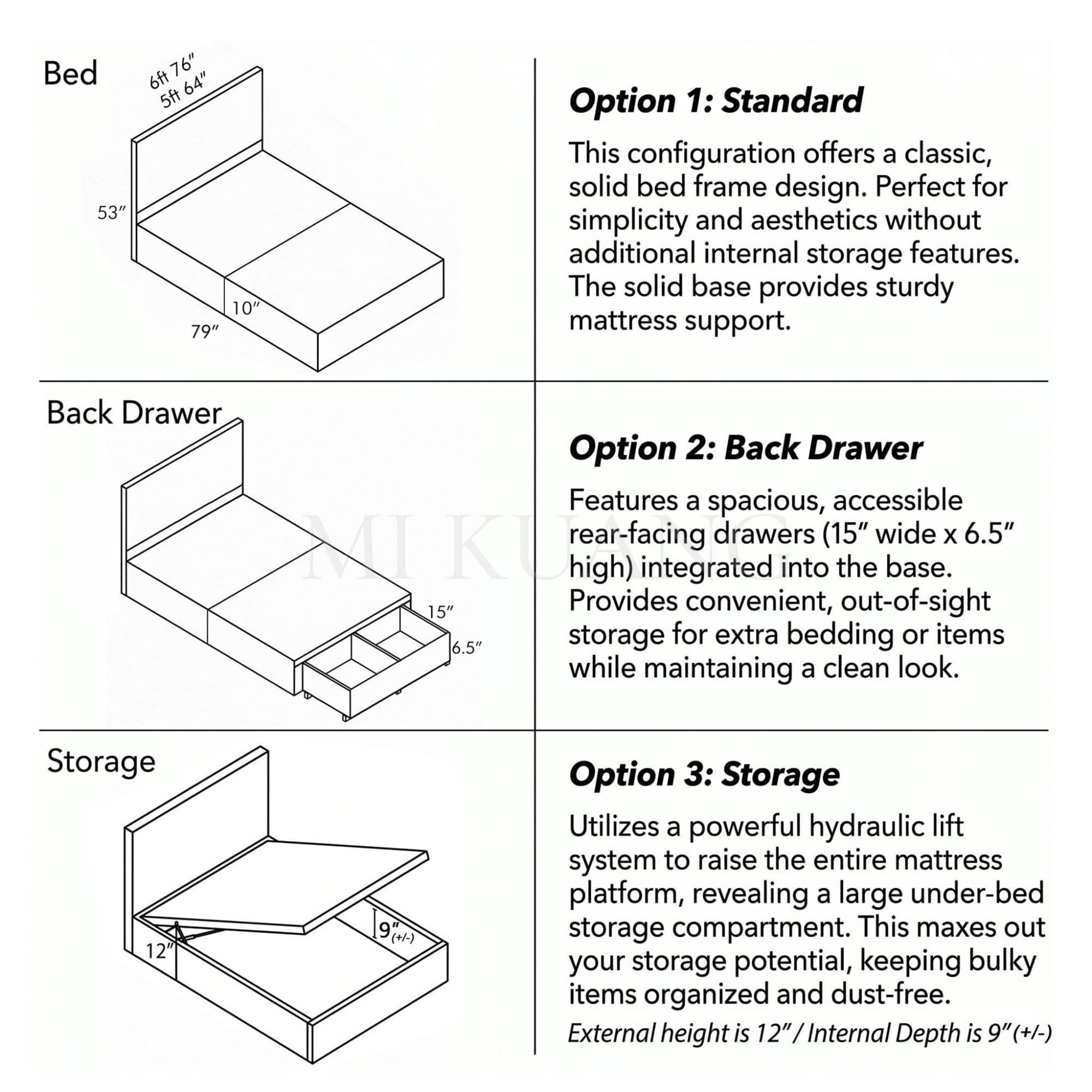 YM-878 Bedframe view 3