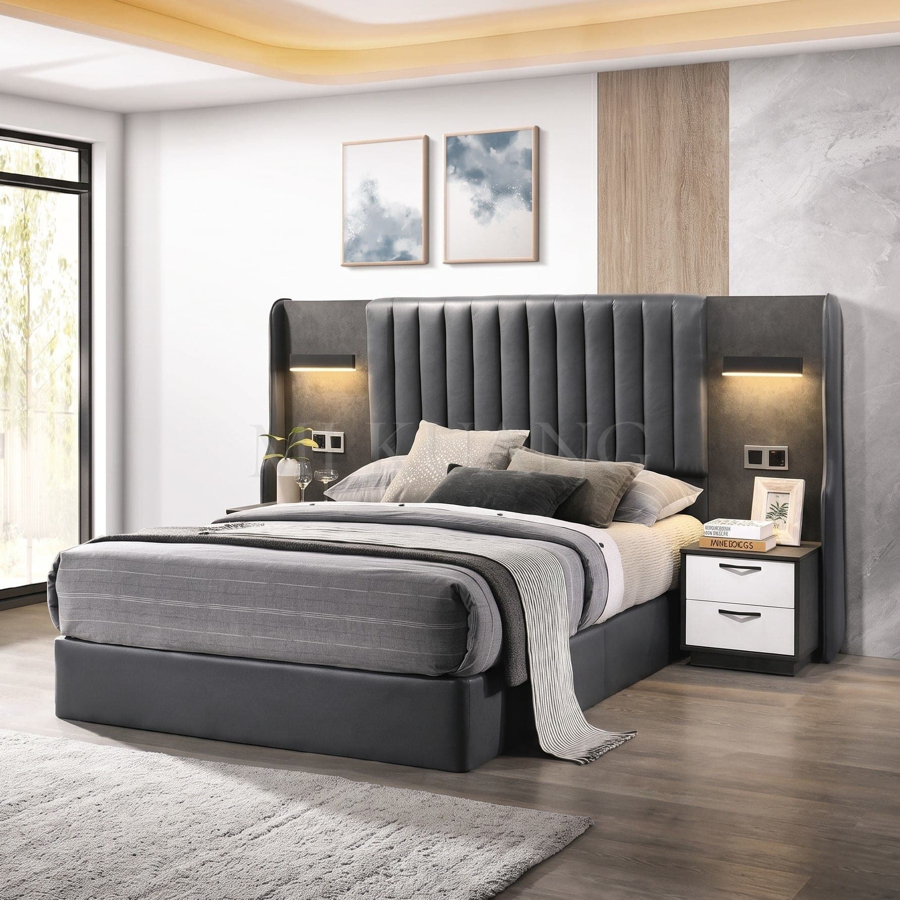 YM-867 Bedframe (with Bedside Panel) view 2