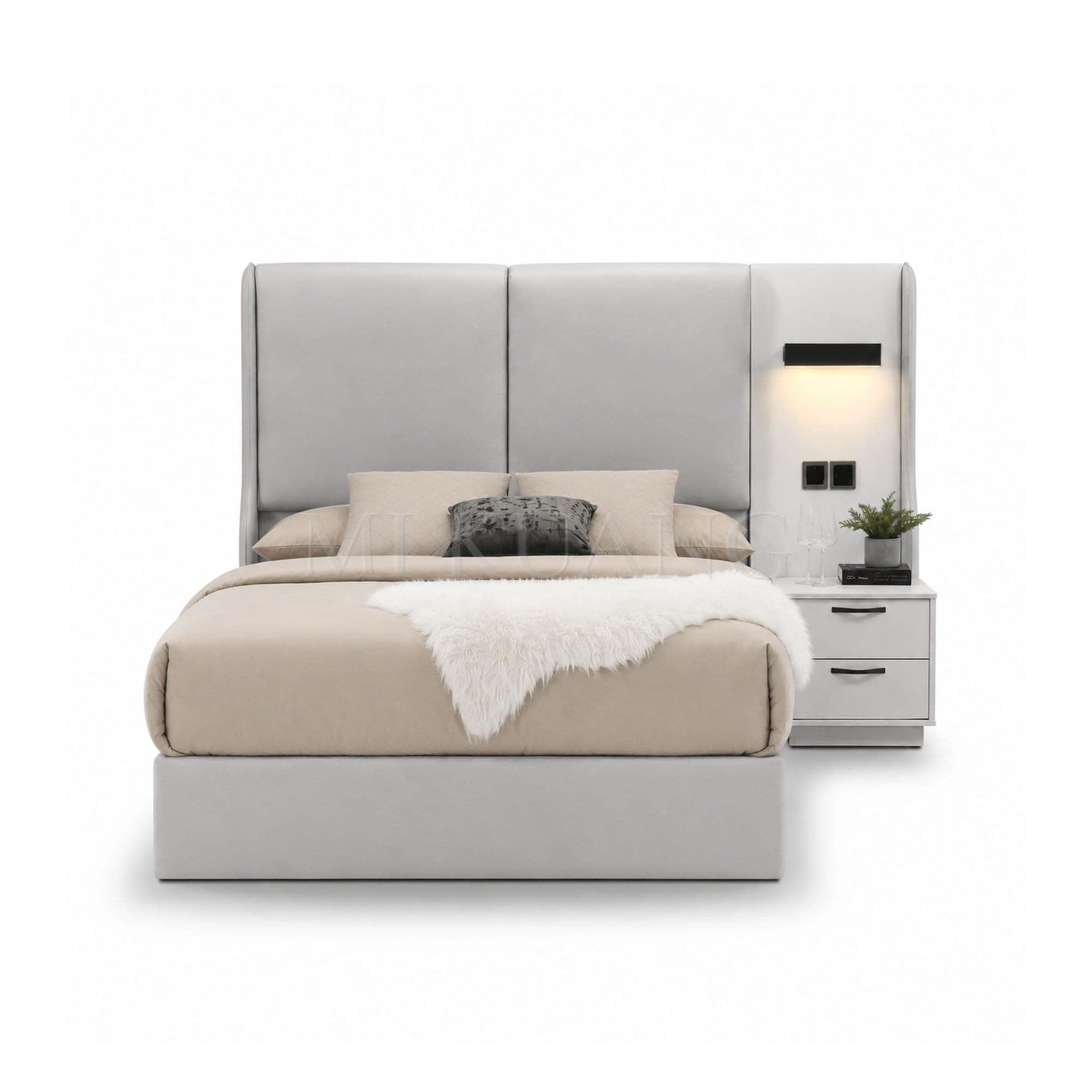 YM-869 Bedframe (with Bedside Panel) view 1