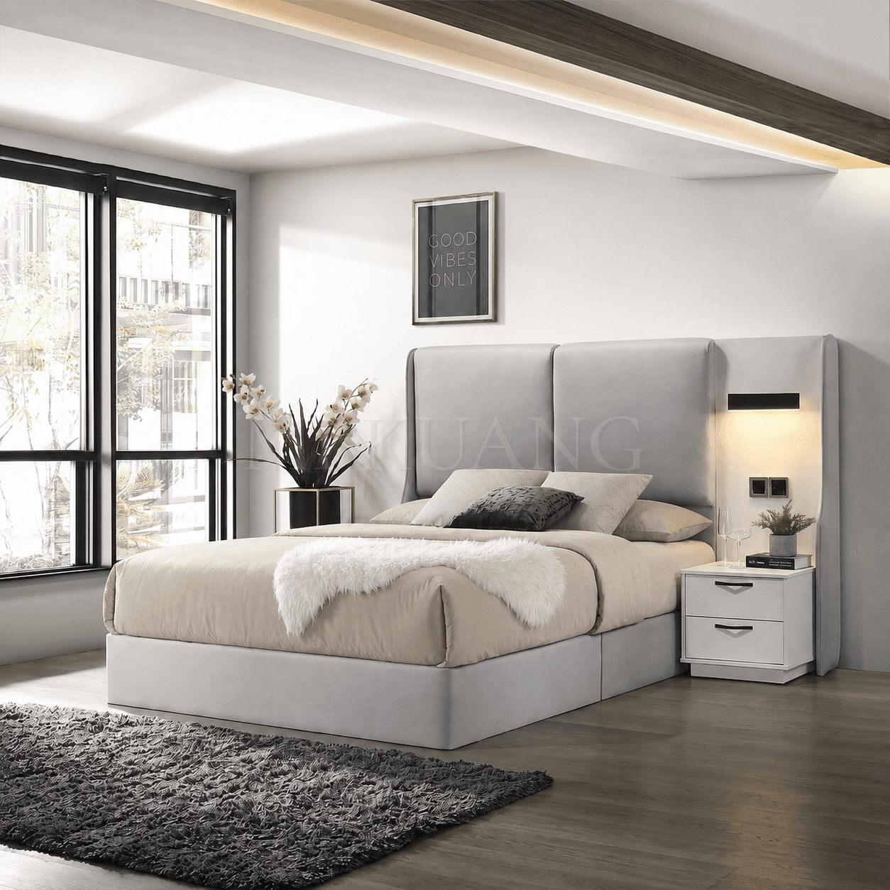 YM-869 Bedframe (with Bedside Panel) view 2