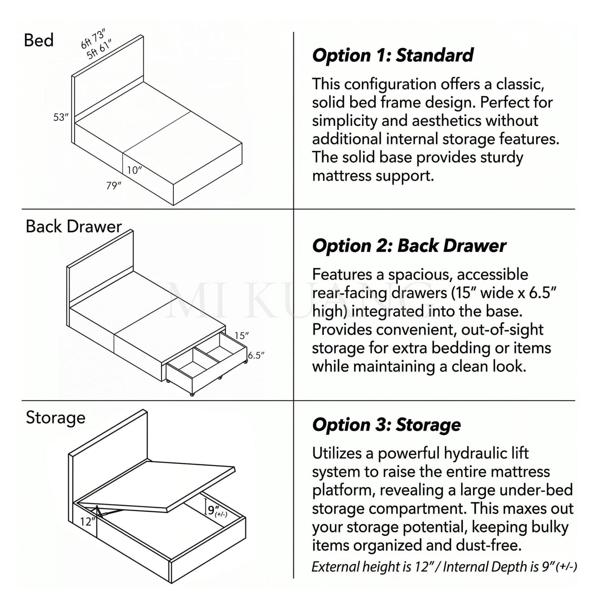YM-877 Bedframe view 3