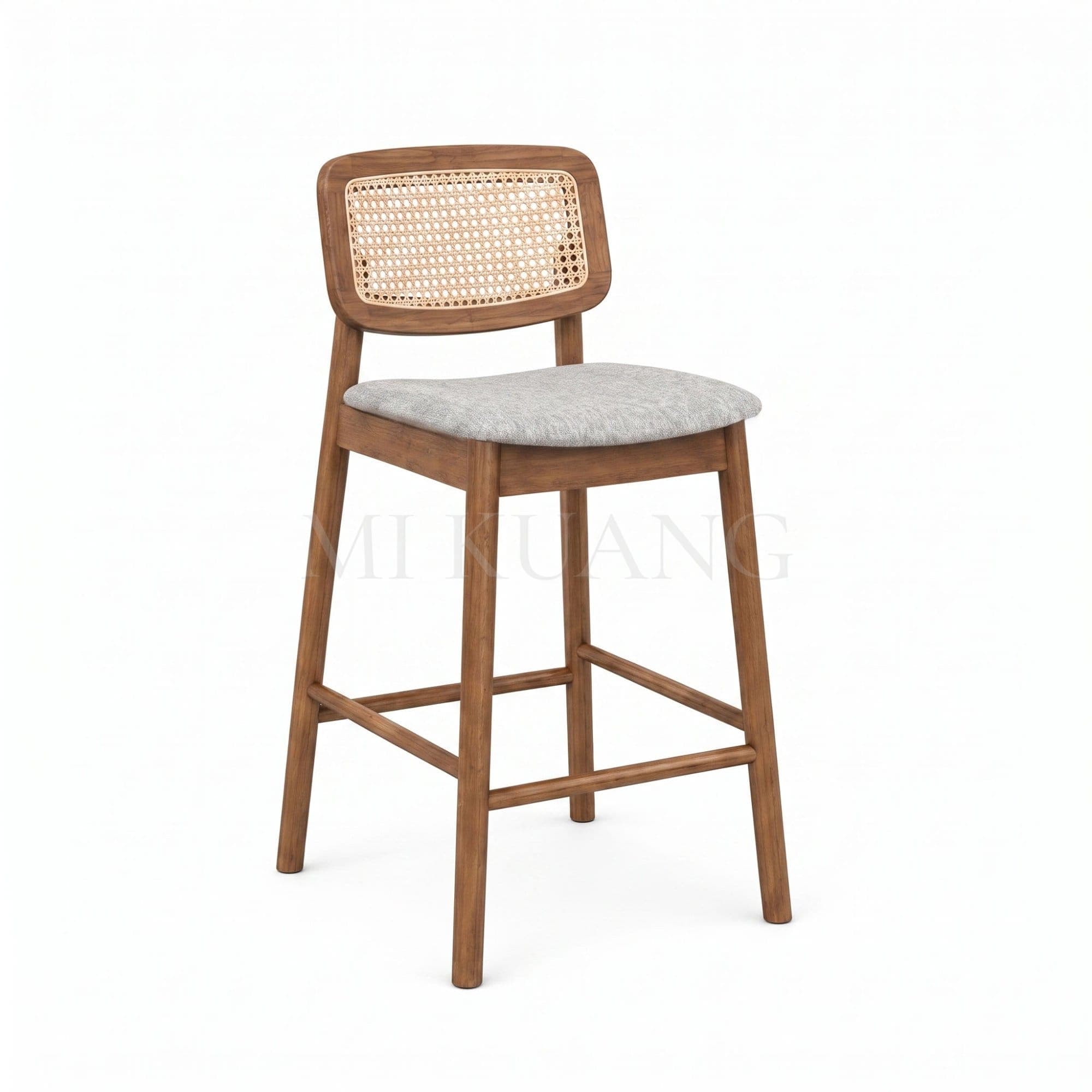 DOVELLE-Walnut (Light Grey) Island Chair