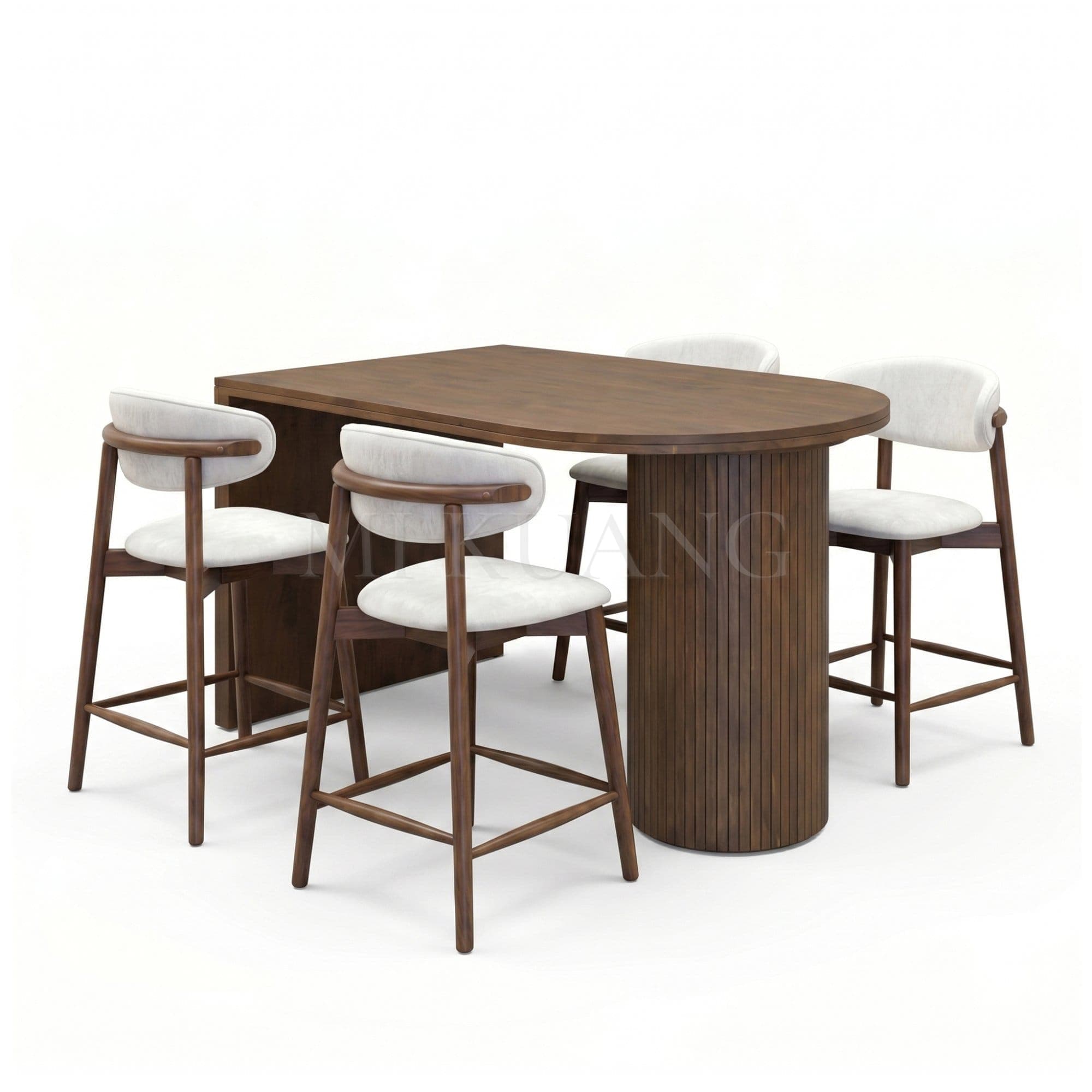 ALINGTON (Walnut) Island Dining Set