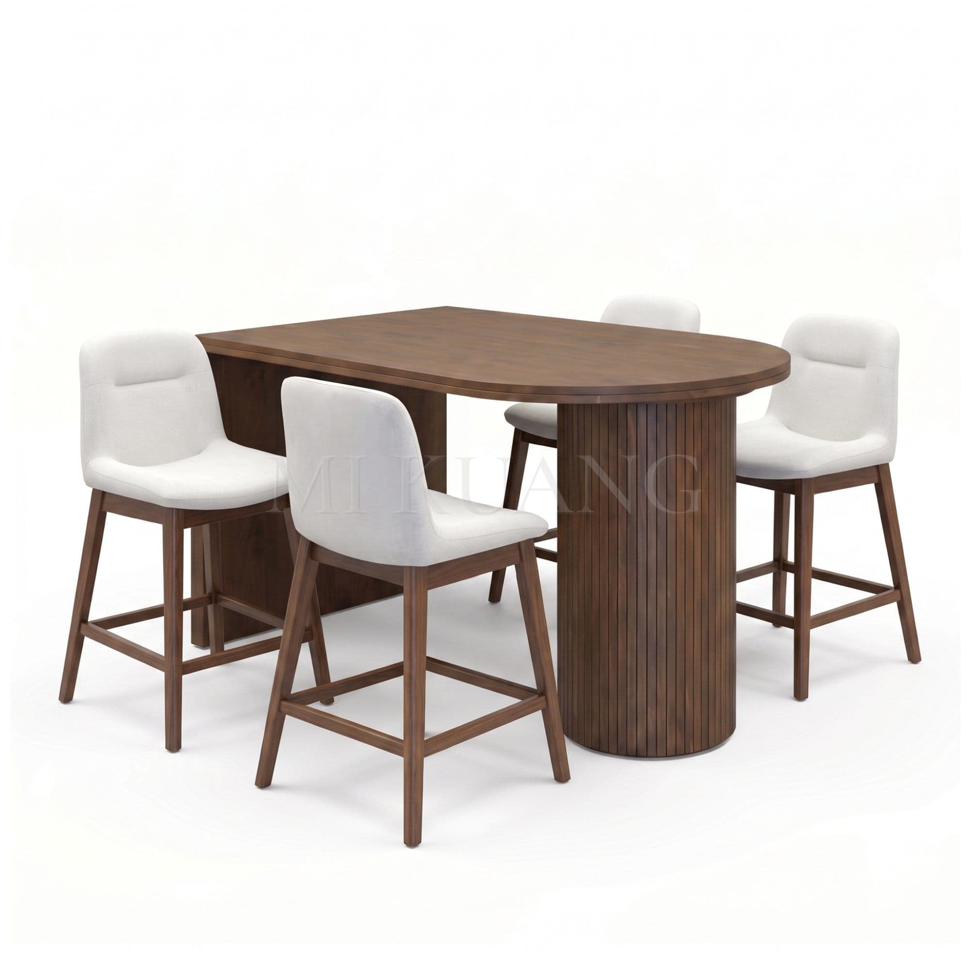 ALINGTON-II (Walnut) Island Dining Set