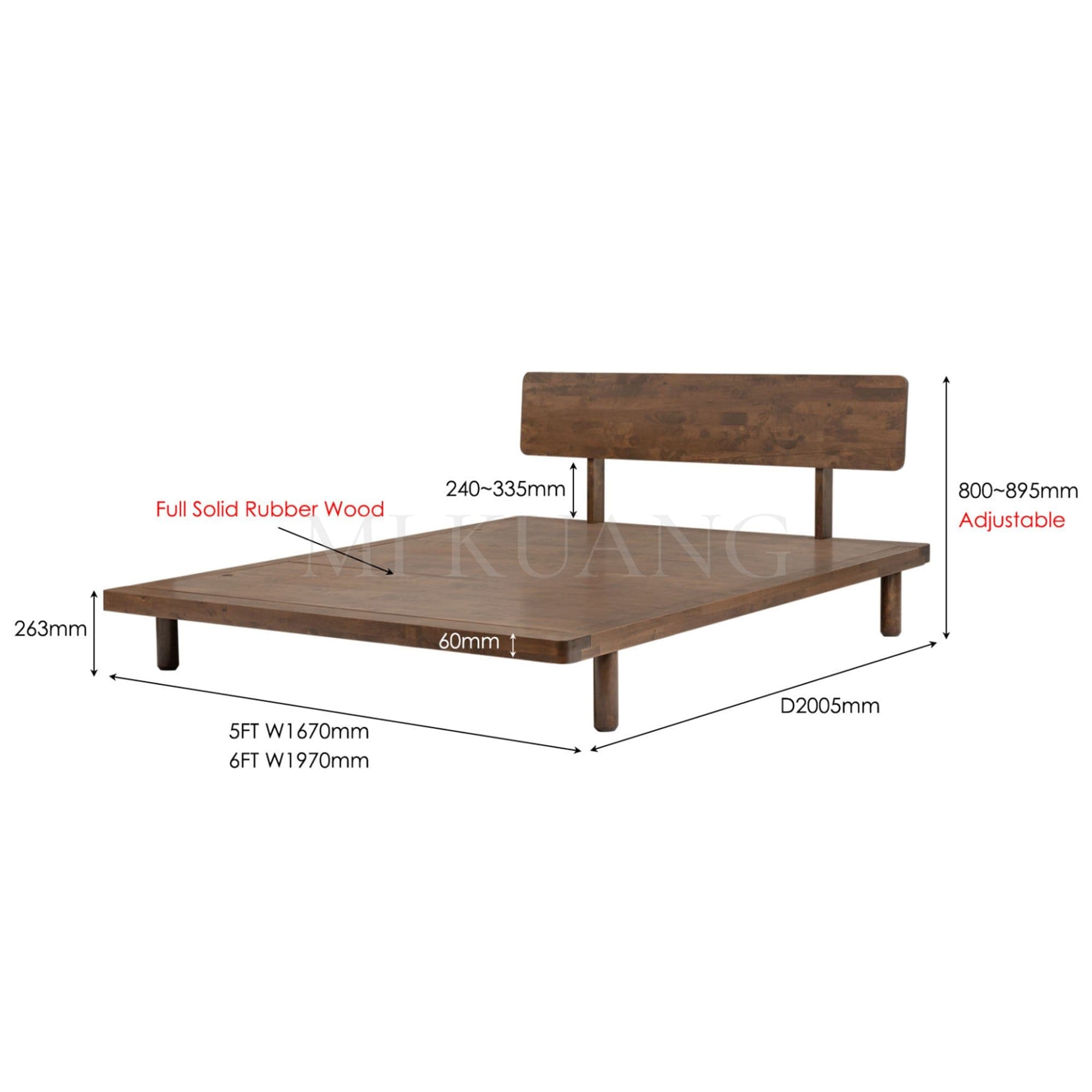 MUJI (Walnut) Bedframe (Queen/King) view 3