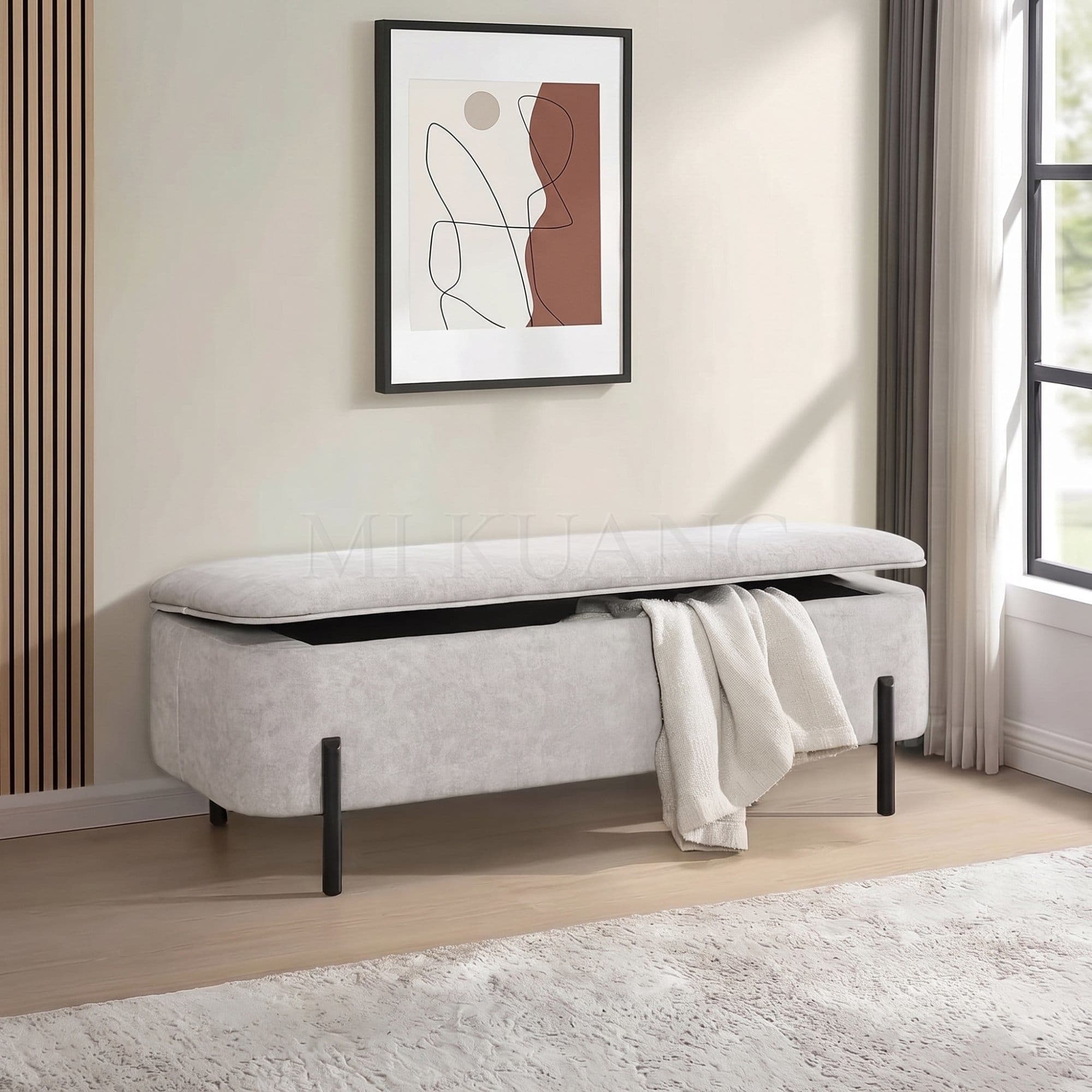 REEVE Storage Bench (Beige) view 2