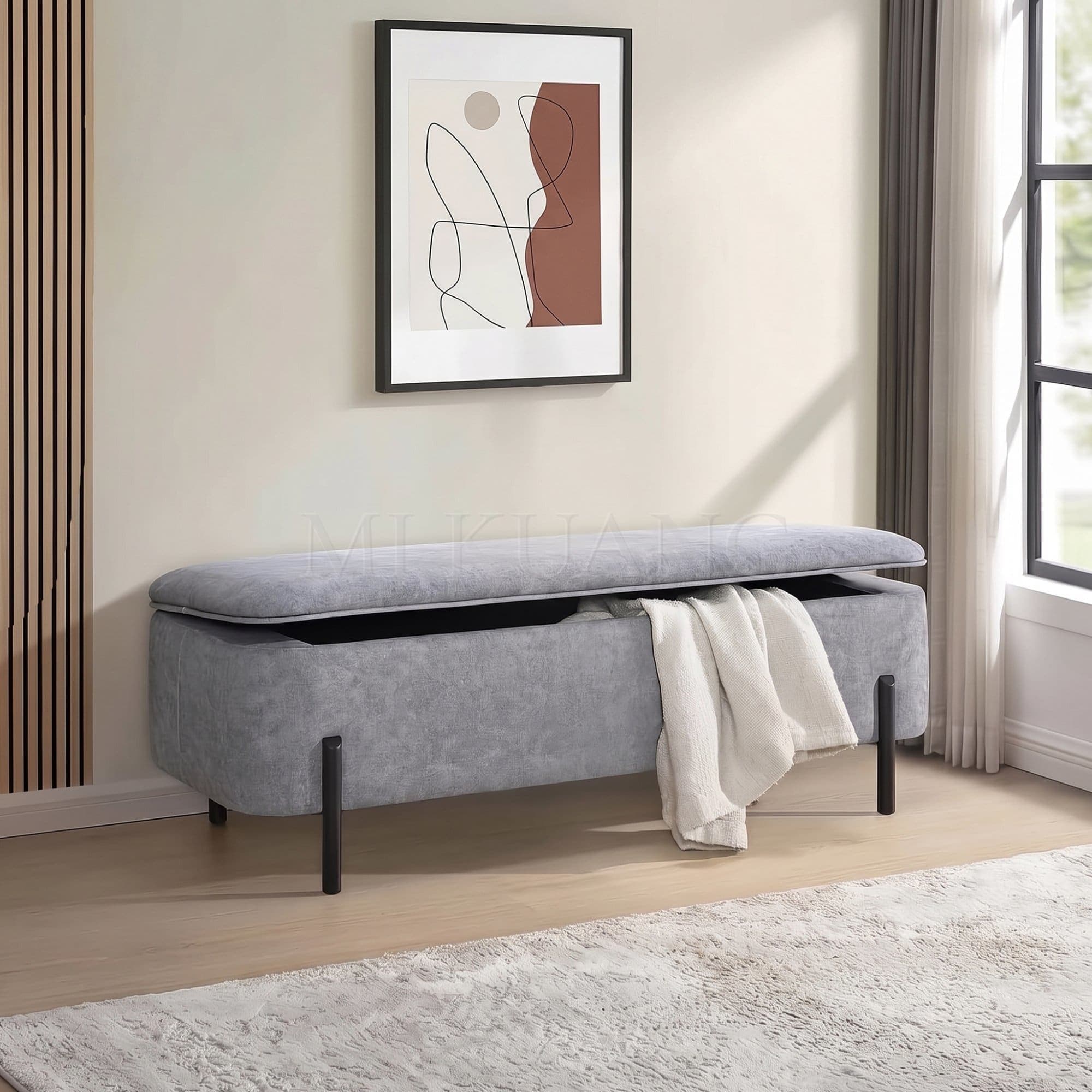 REEVE Storage Bench (Dark Grey) view 2