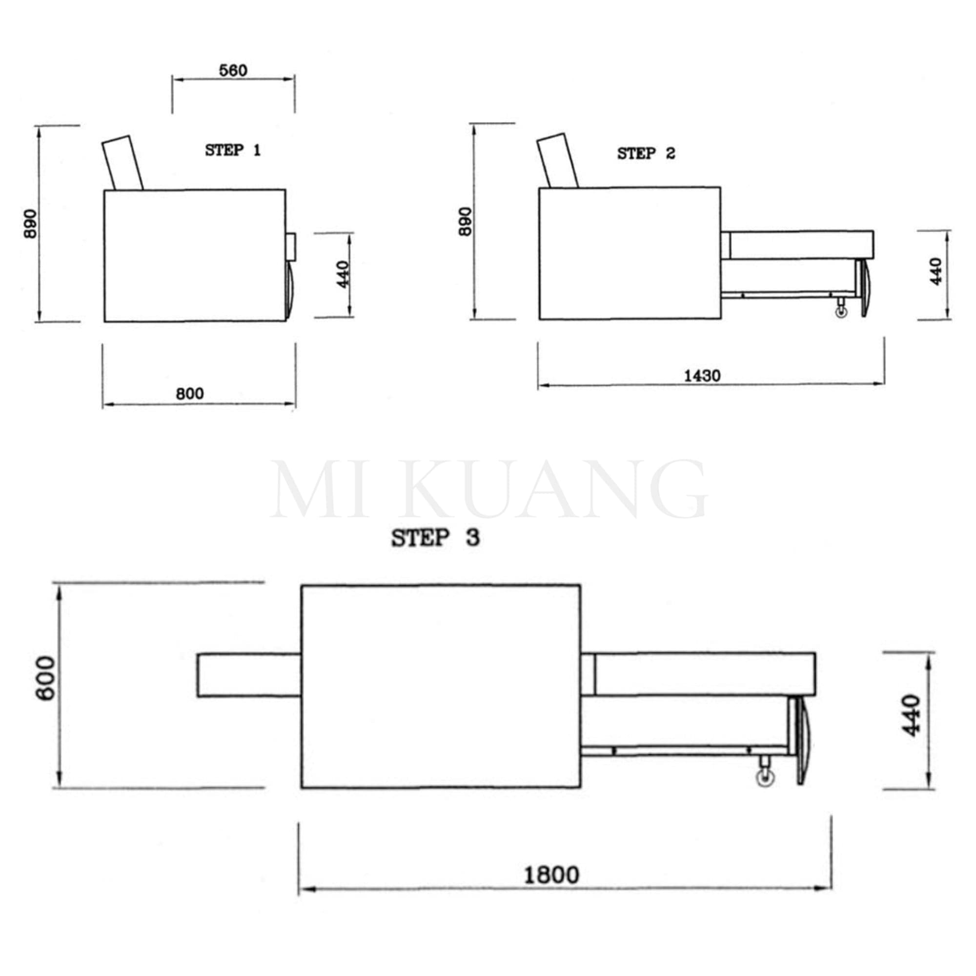 TRANSFORMER 3-Seater Sofa Bed view 4