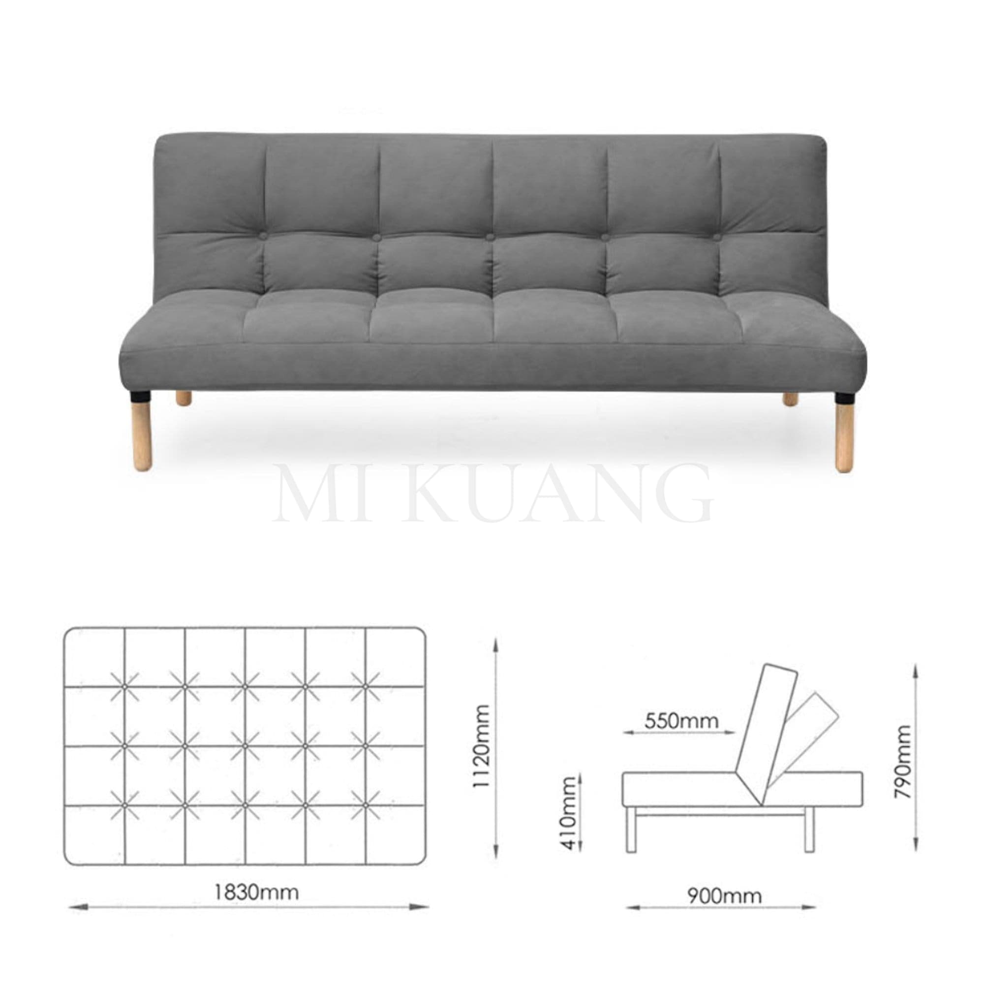 FUJI (Dark Grey) Sofa Bed view 2