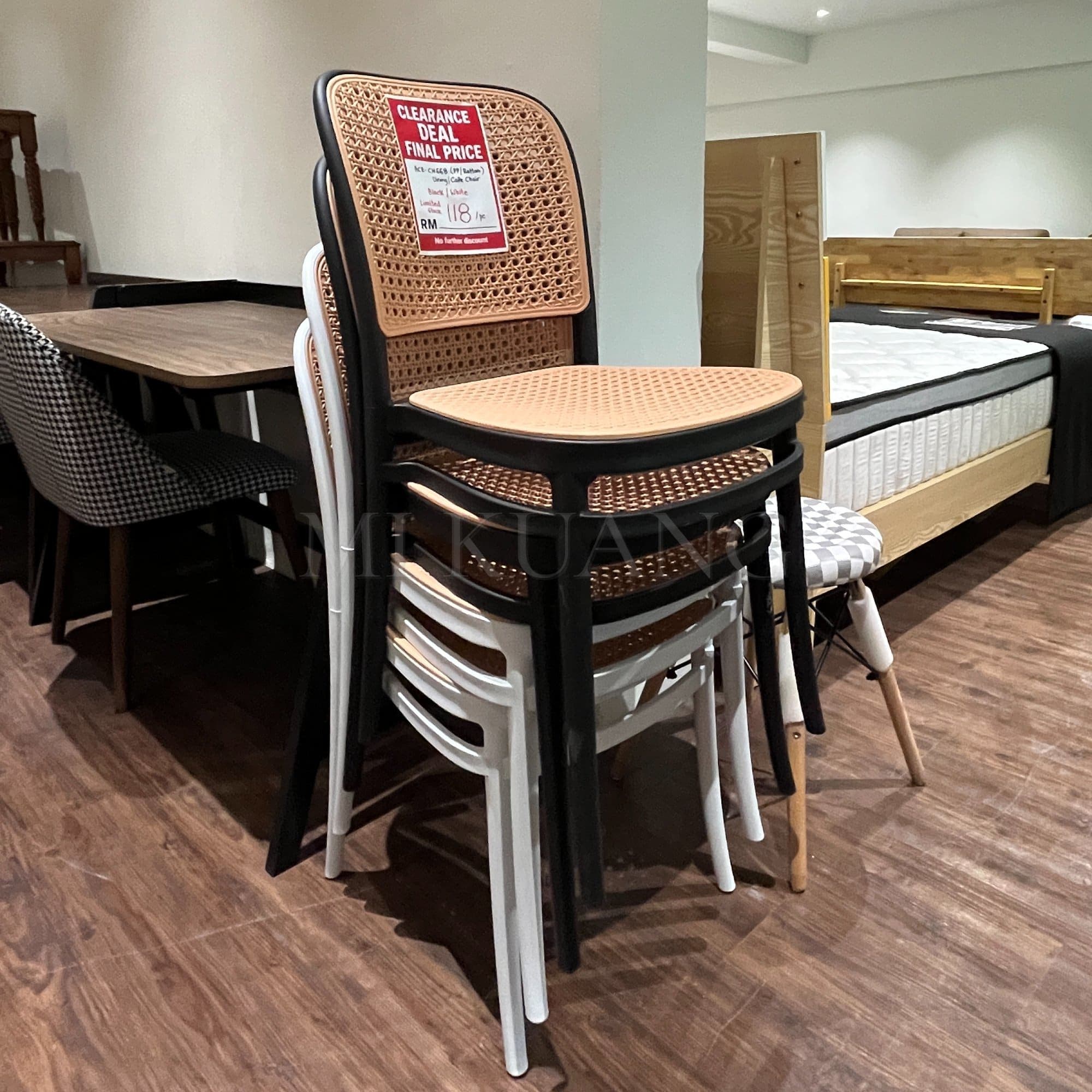 ACE-CN668 PP Cafe Chair (Black/White) While Stocks Last!