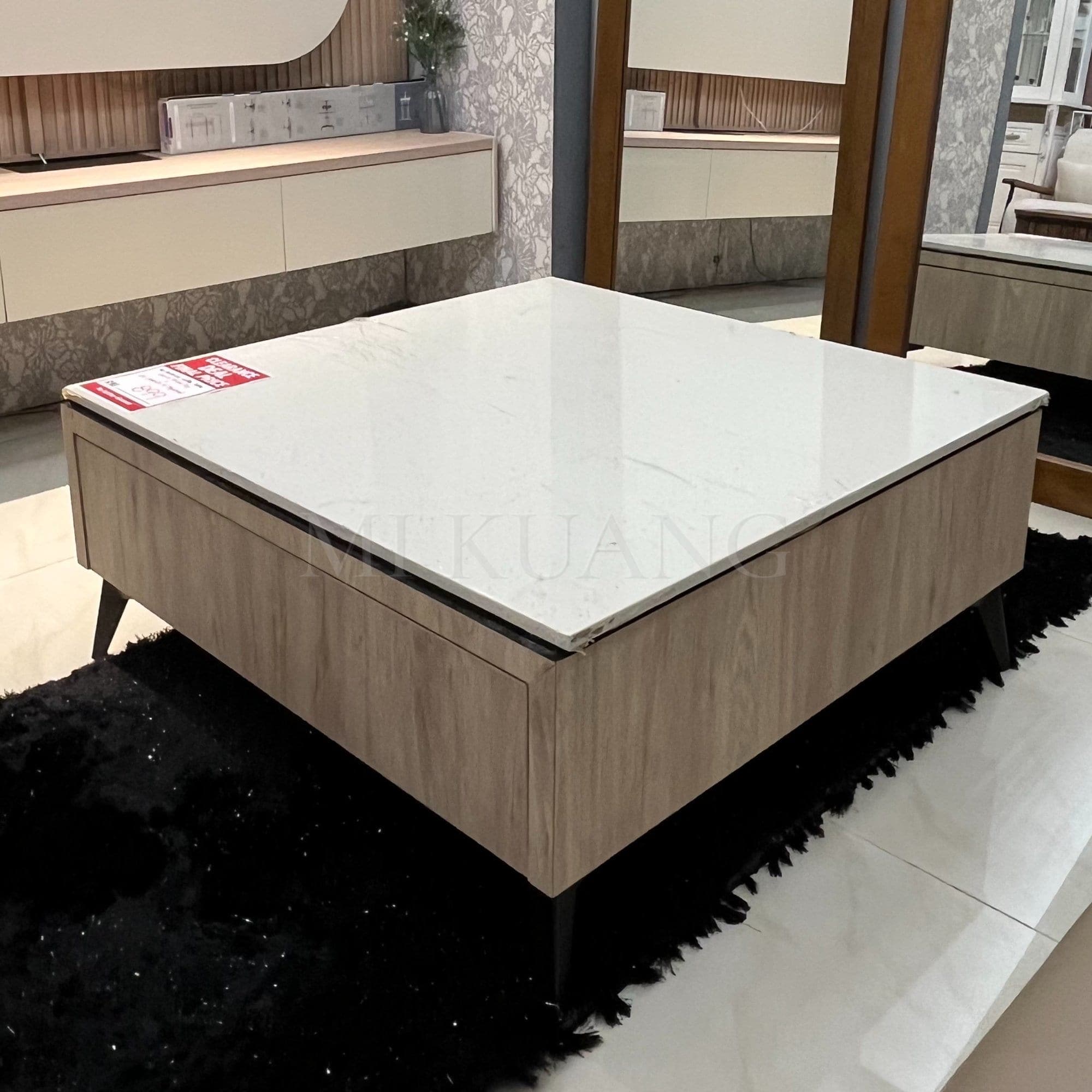 MK-90x90CM Quartz Stone Top Coffee Table