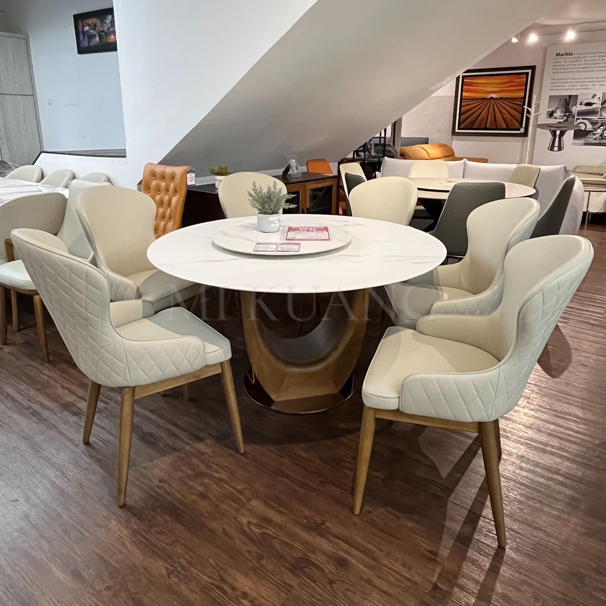 PL-MT8801-4.5F RD 1T+6C Dining Set