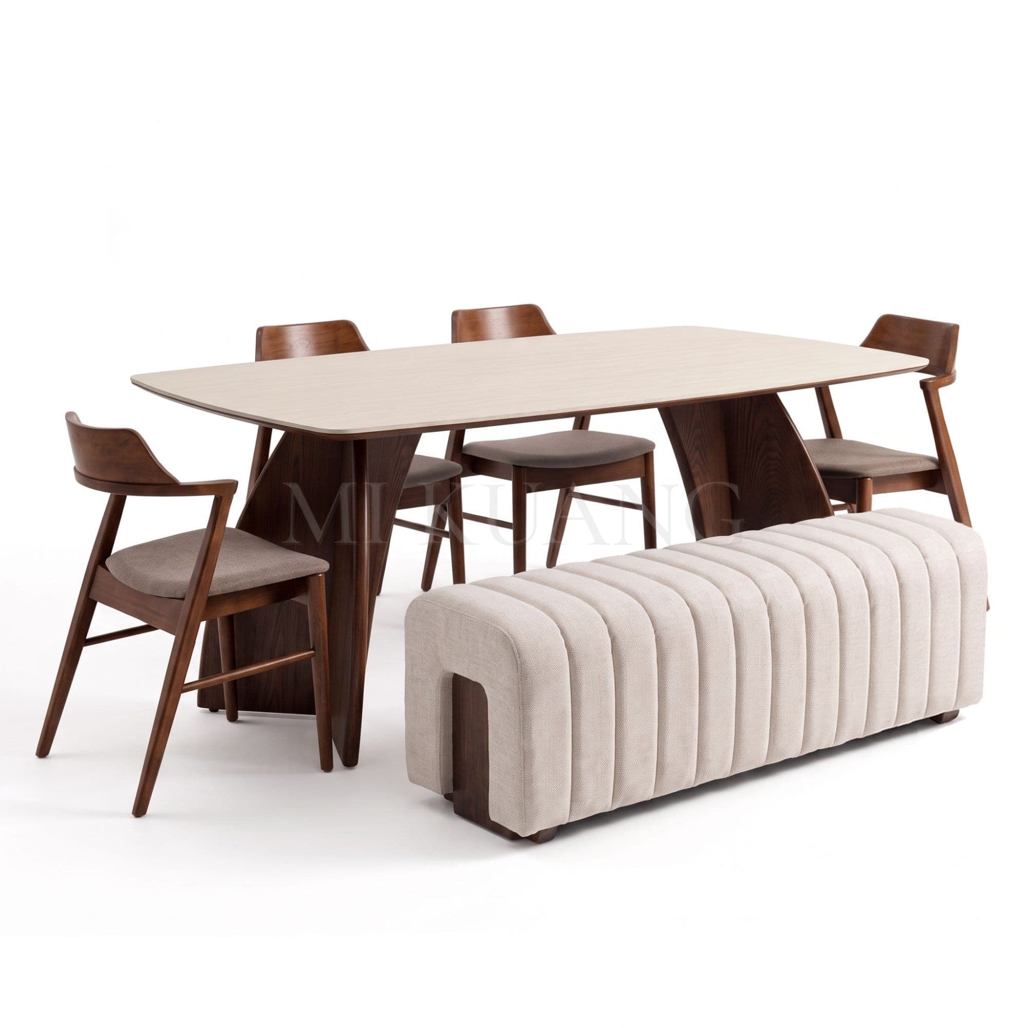 OWEN Dining Set (SWISS Bench/SOREN-MB Dining Chair)