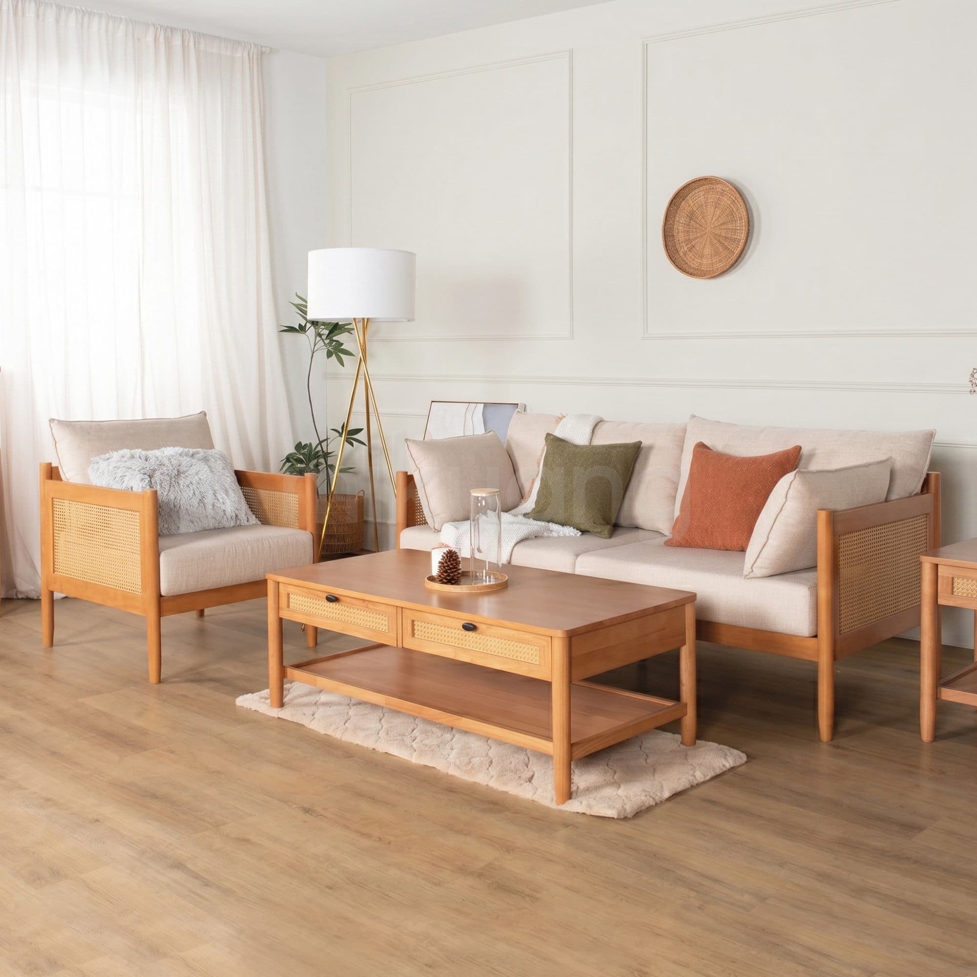 MEGAN Sofa (Light Walnut) view 3