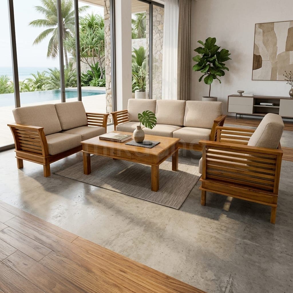 KARINA Teak Wood Sofa Set view 3