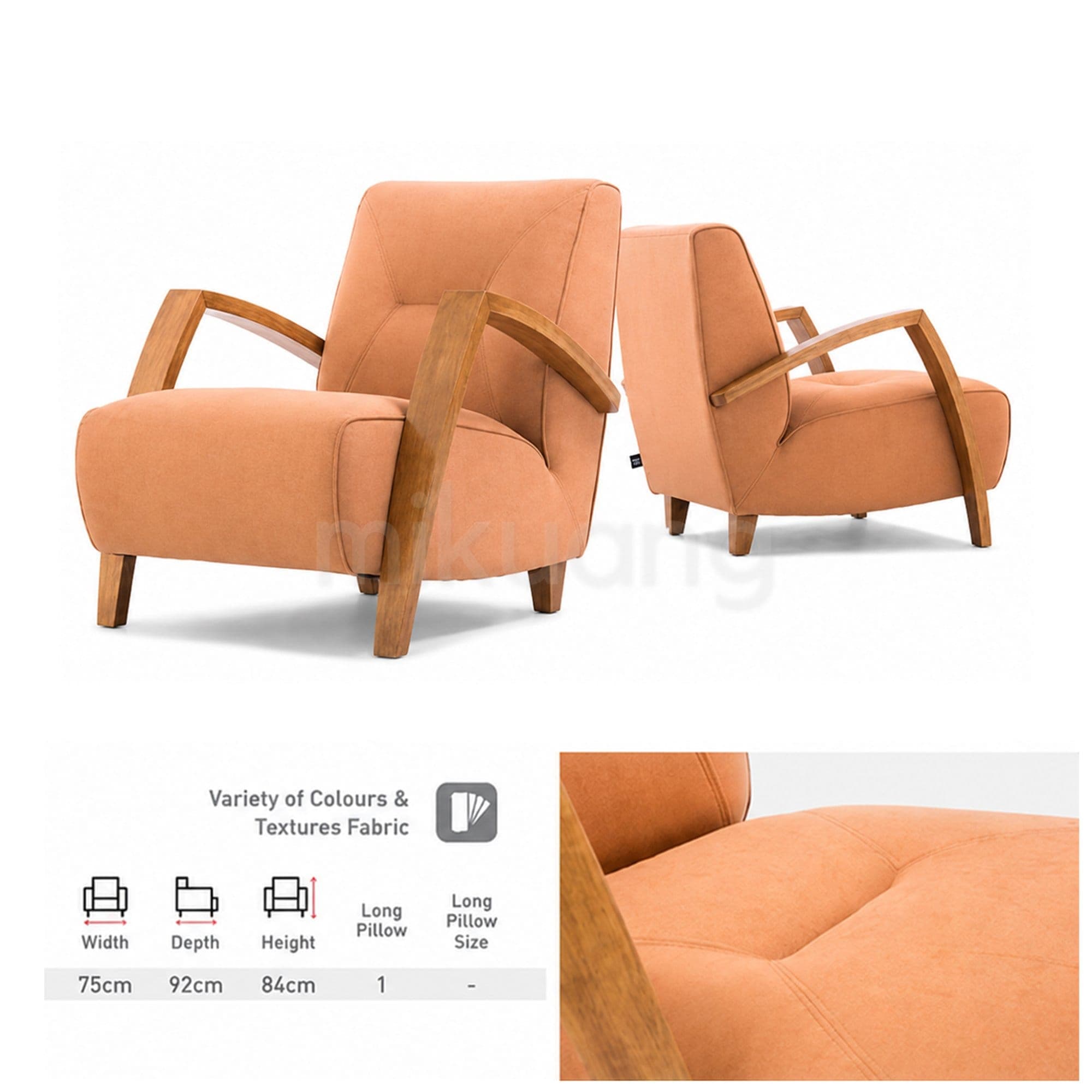 NARUMI Arm Chair view 3