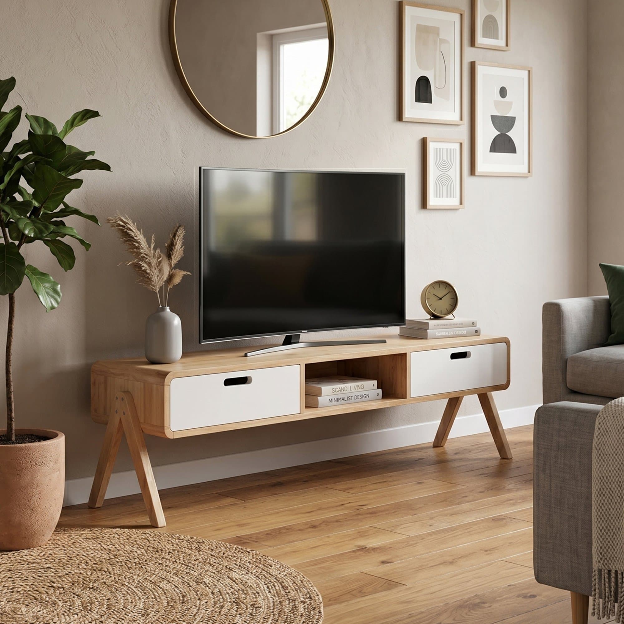 TOMAMU TV Cabinet (Natural) view 2