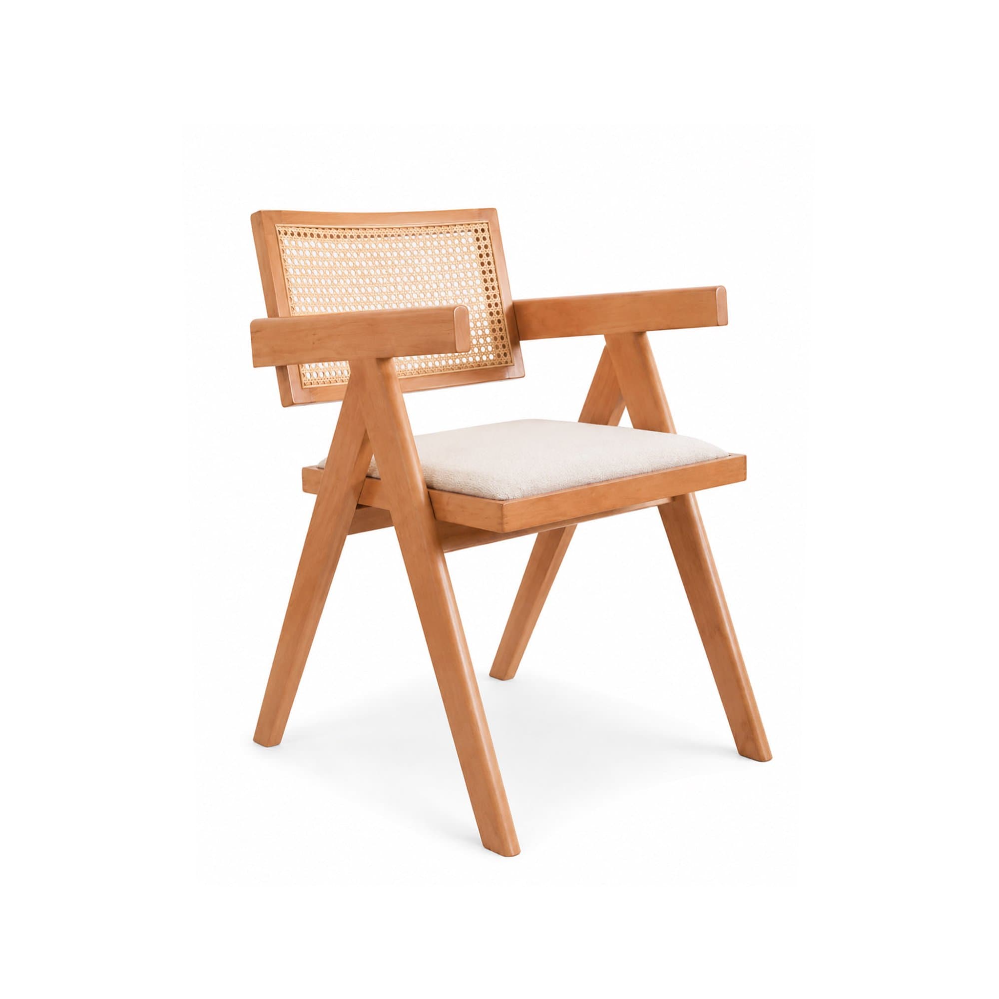 VELENTINA (Light Walnut) Dining Arm Chair (with Cushion Seat)