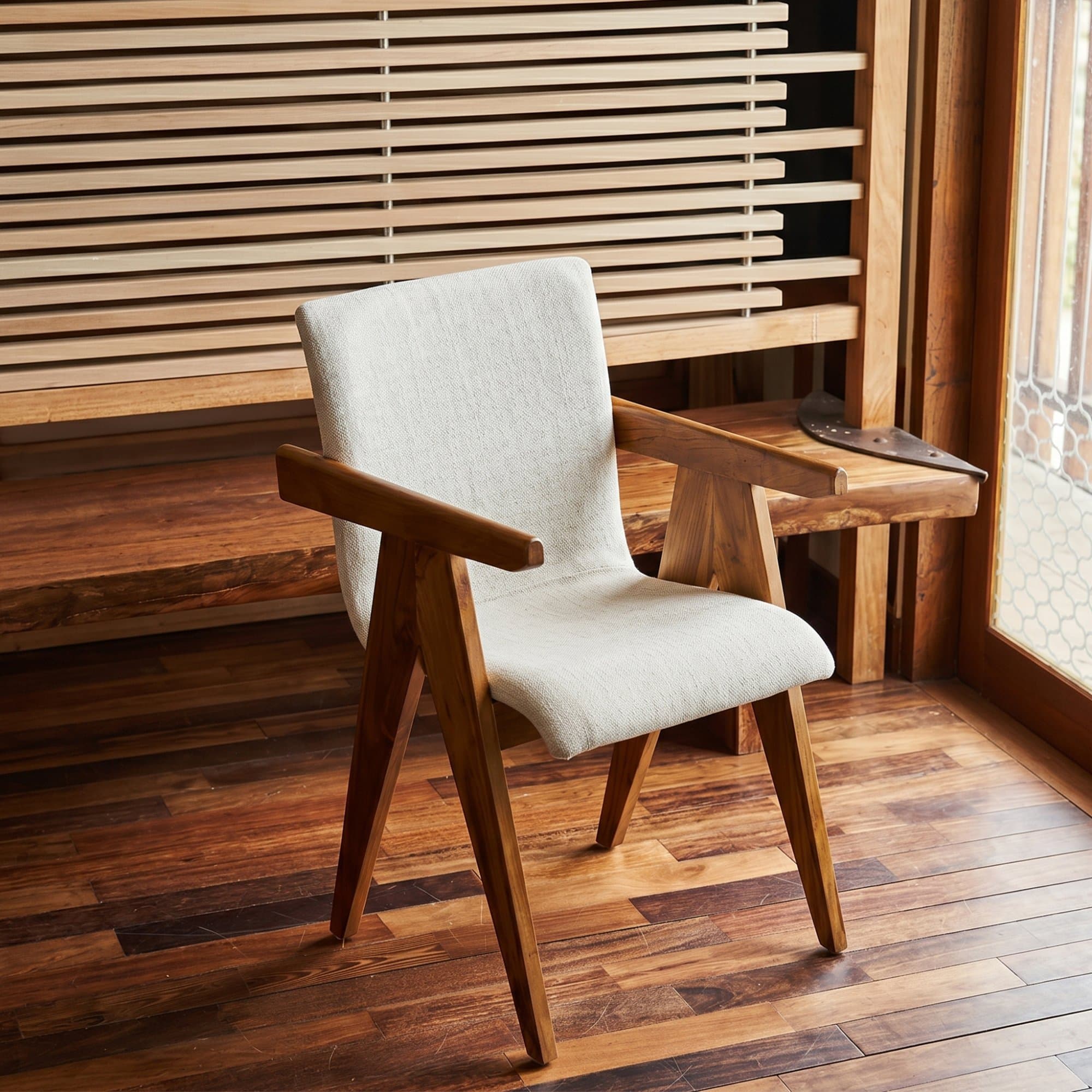 MARLOFT Teak Dining Chair (Customizable) view 3