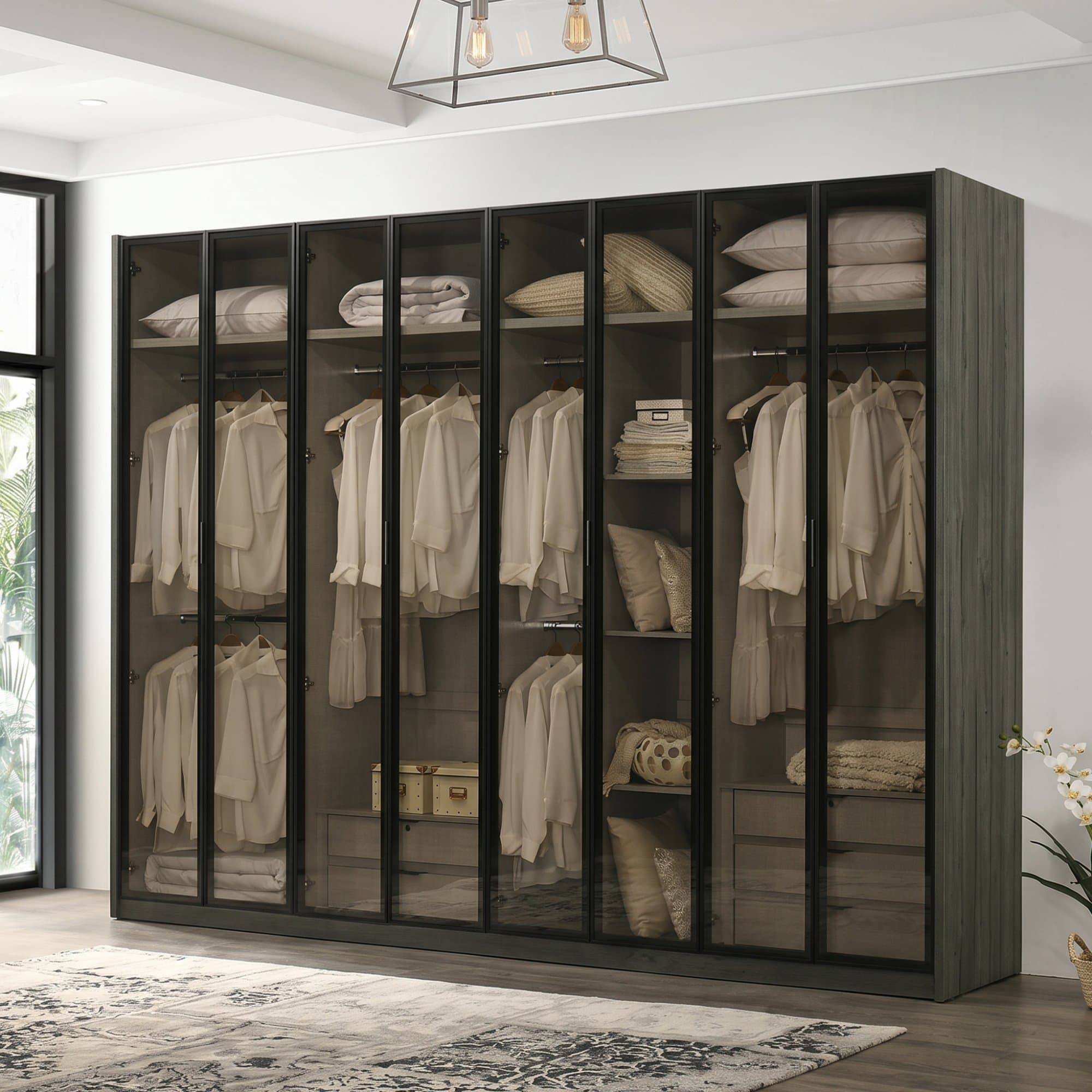 YM 9900 (Glass Door) Swing Door Wardrobe view 3
