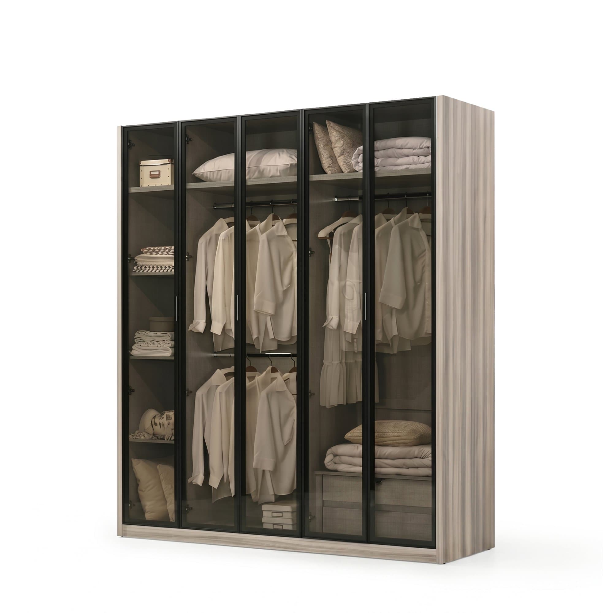 YM 9900 (Glass Door) Swing Door Wardrobe view 1